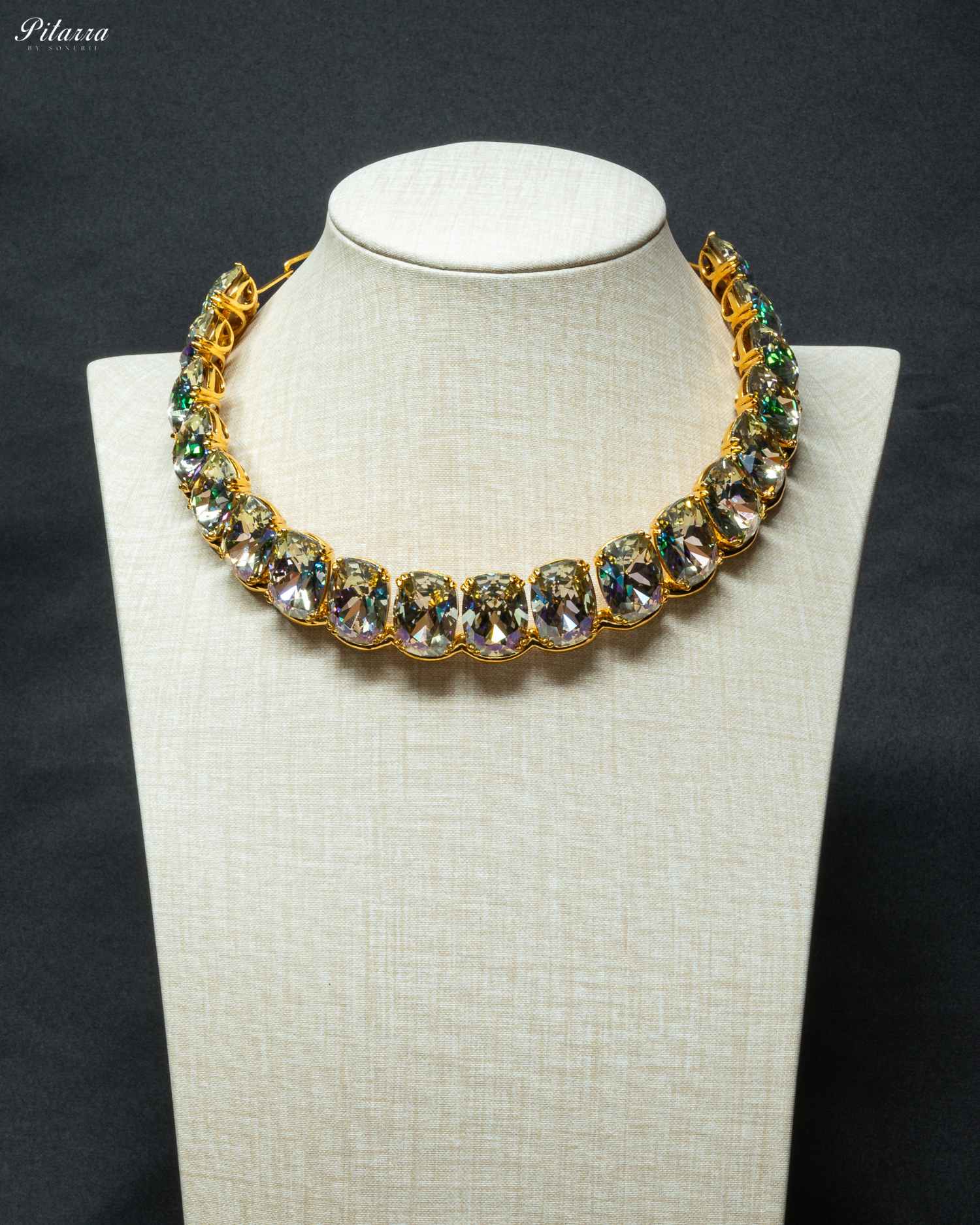 Light Yellow Swarovski Necklace Set_Front Image