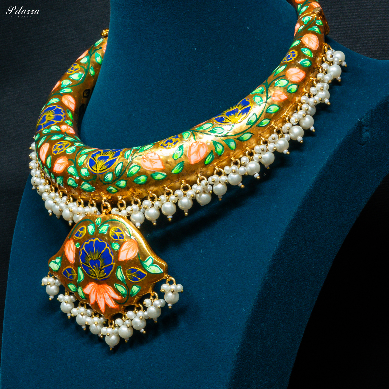 Maharani Kundan Rajwada Jodhpuri Necklace Set_Side Angle