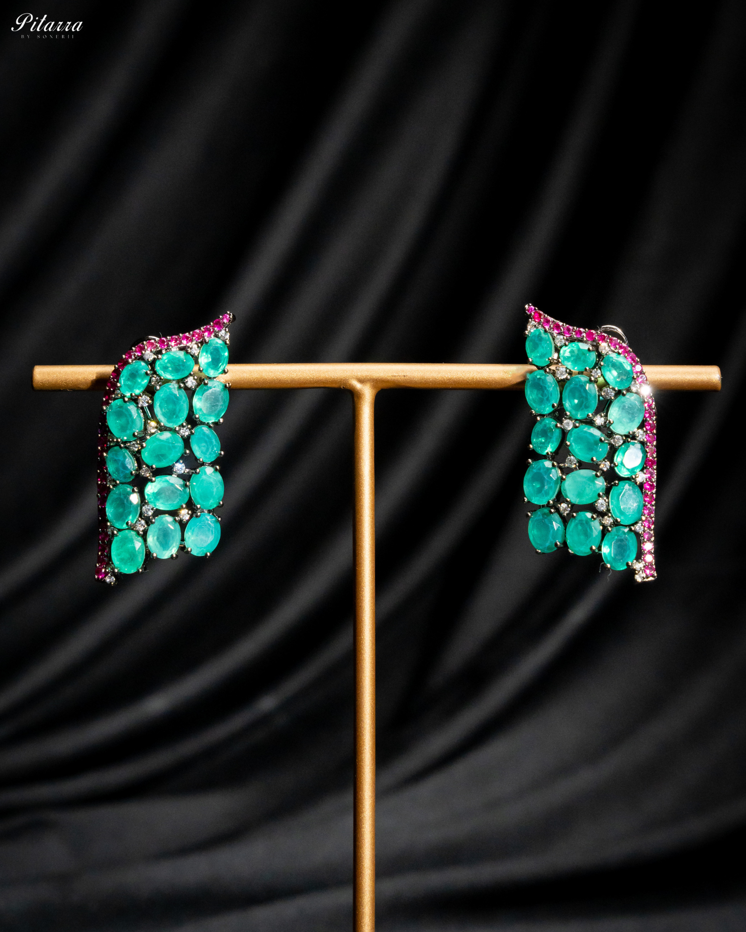 Mint Green Crystal CZ Stud Earrings_Front Image