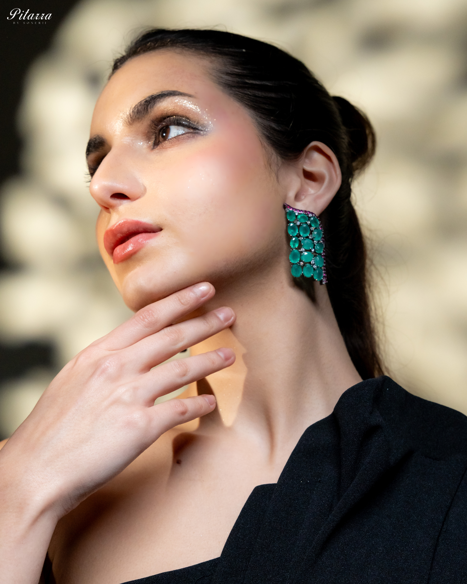 Mint Green Crystal CZ Stud Earrings_Side