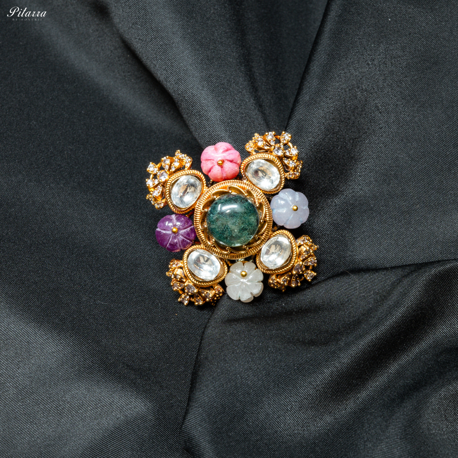 Navaratna Green Victorian Finger Ring_Front Image