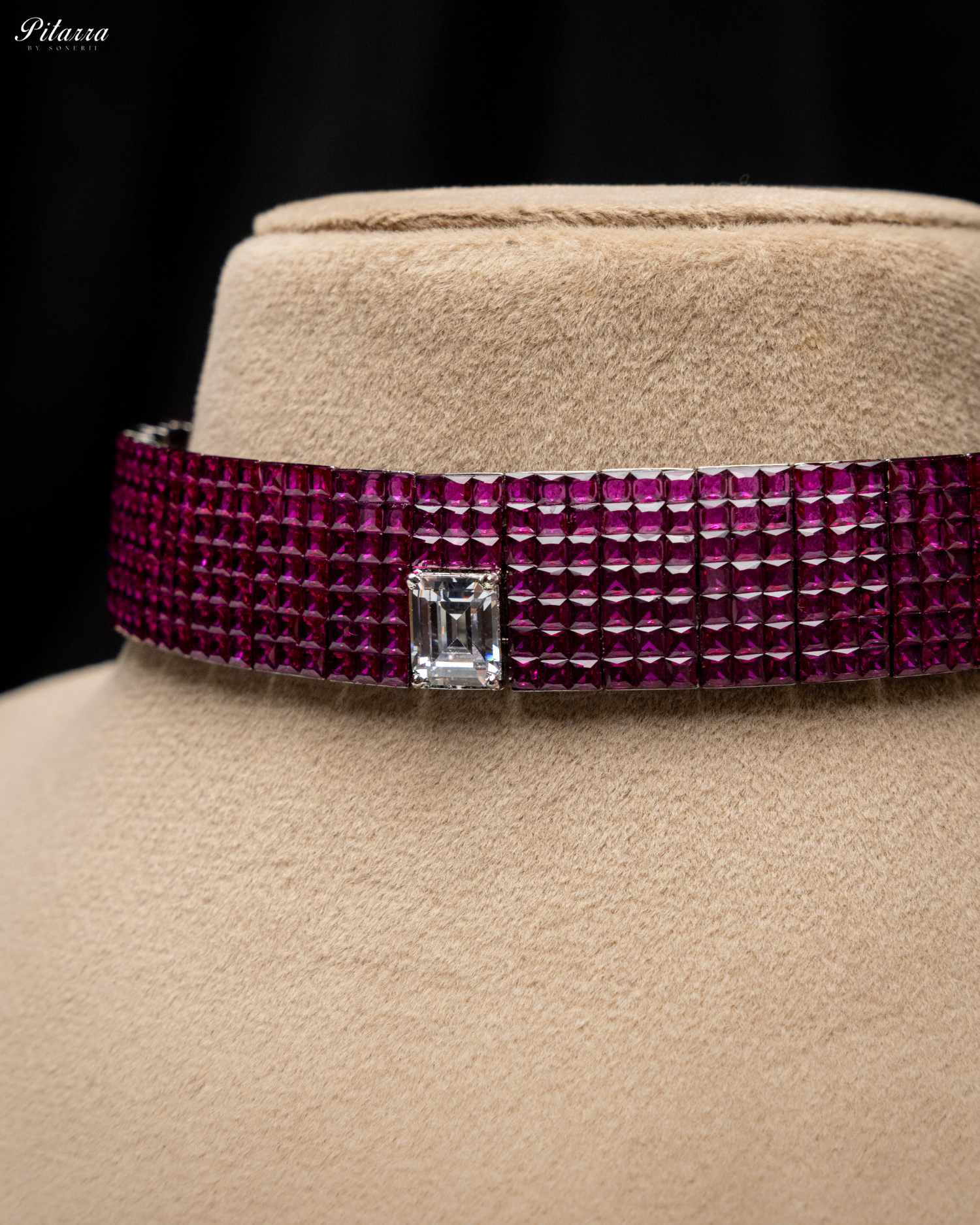 Pink CZ Choker Set_Zoom Necklace