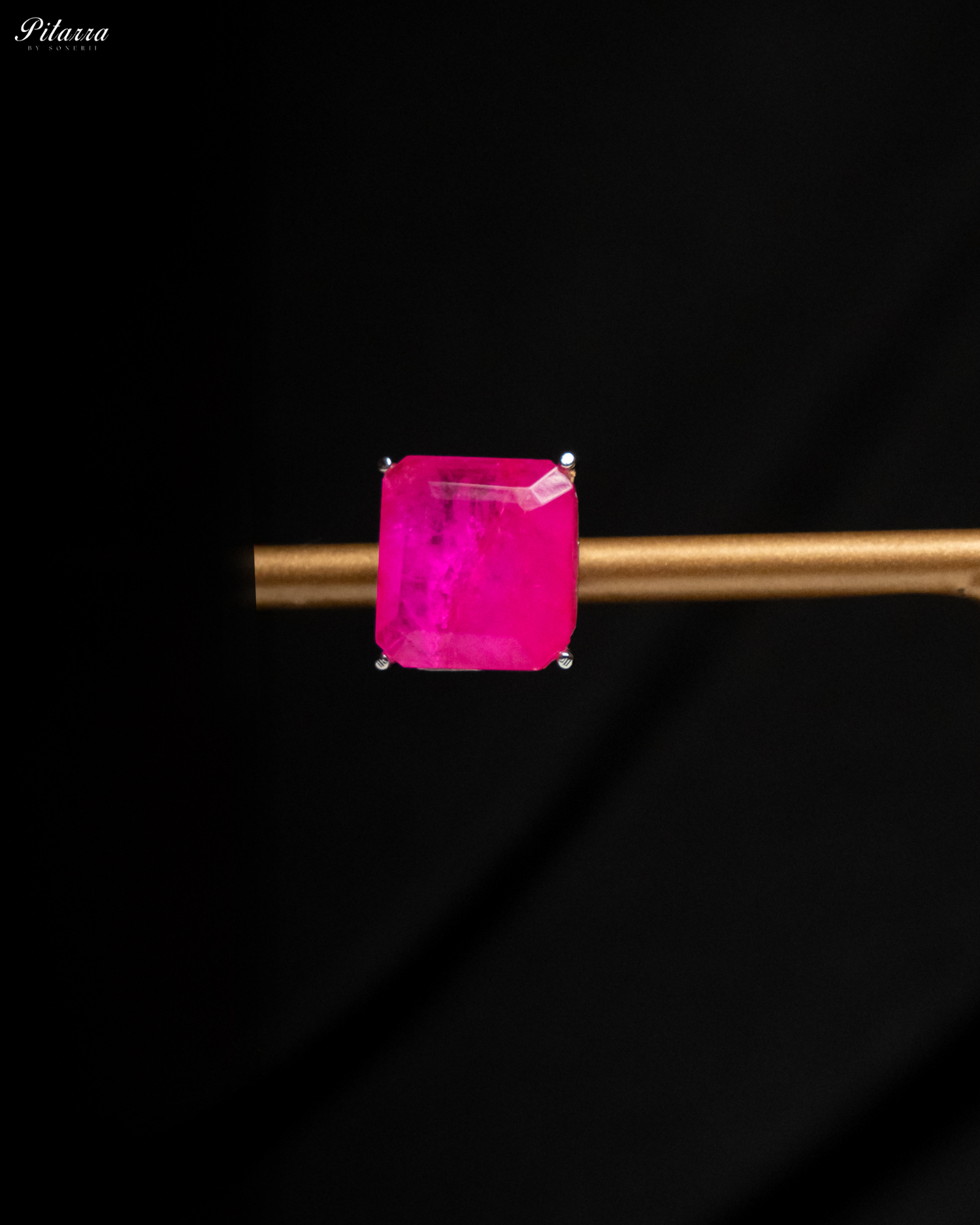 Pink Square Cubic Zirconia Necklace Set_Zoom Earrings