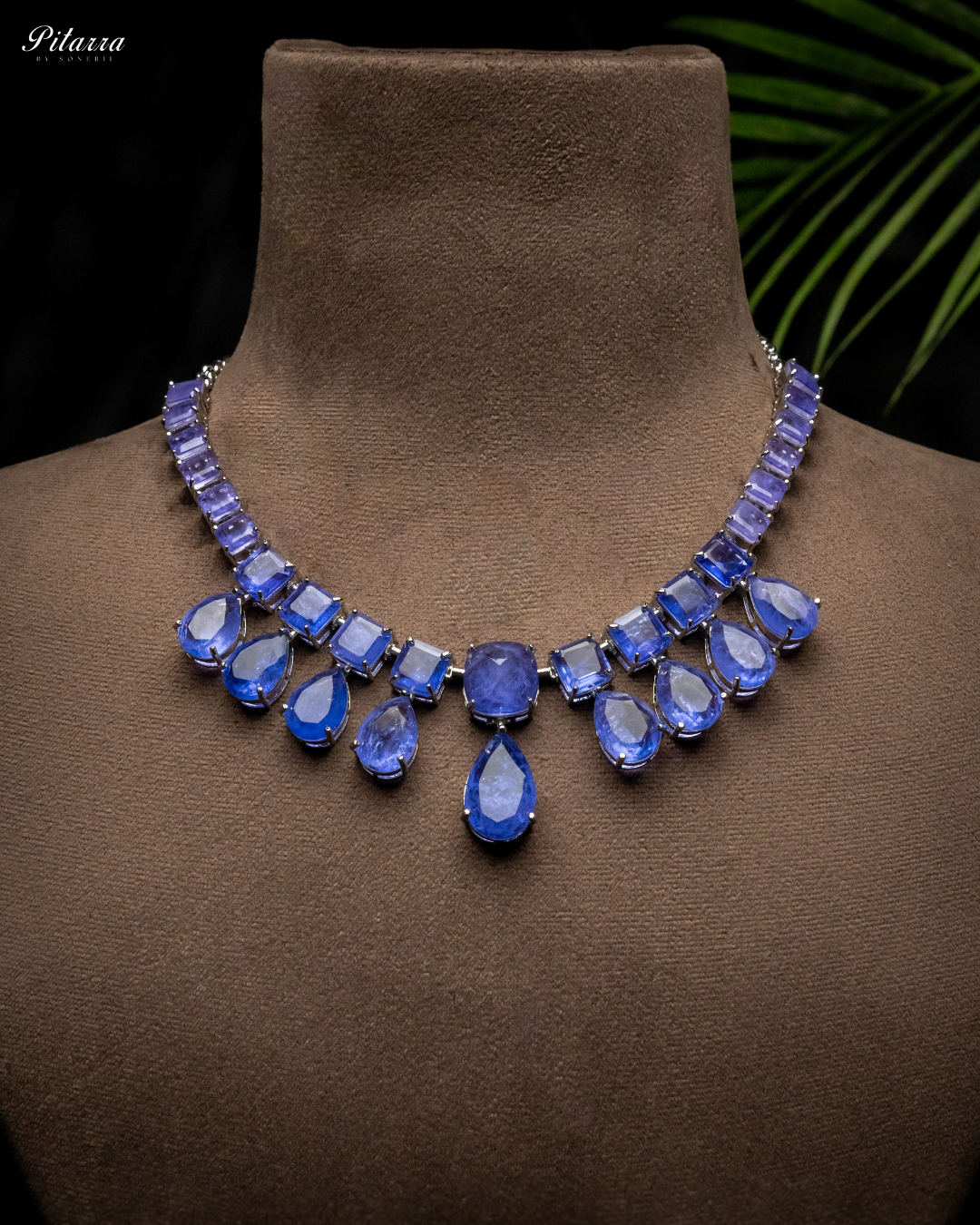Pitarra Blue Crystal Necklace Set_Necklace