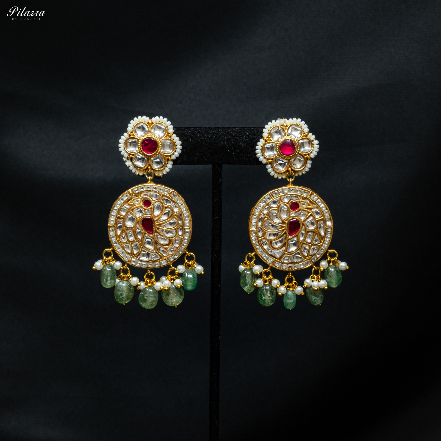 Pitarra_Kundan_Polki_Long_Necklace_Set_Earrings