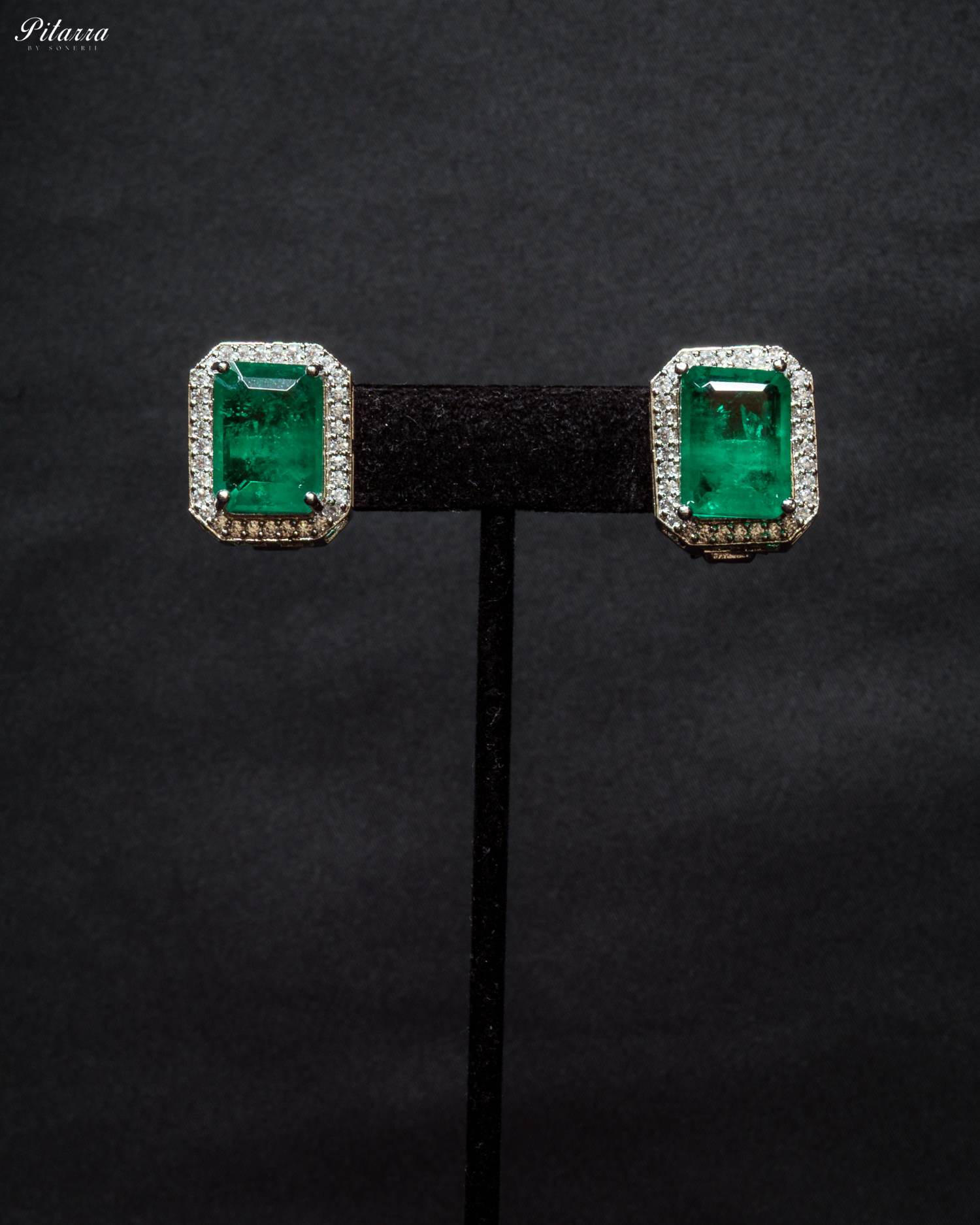 Premium Green Stone Silver Doublet Choker_Earrings