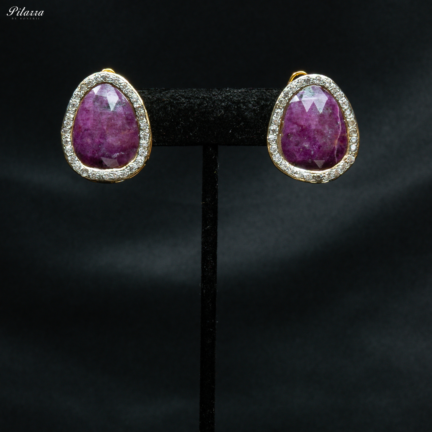 Purple_Drop_Stone_Golden_Statement_Necklace_Set_Earrings