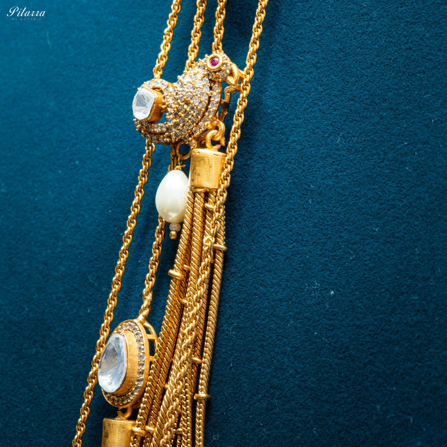 Purple_Drop_Stone_Golden_Statement_Necklace_Set_Zoom Angle