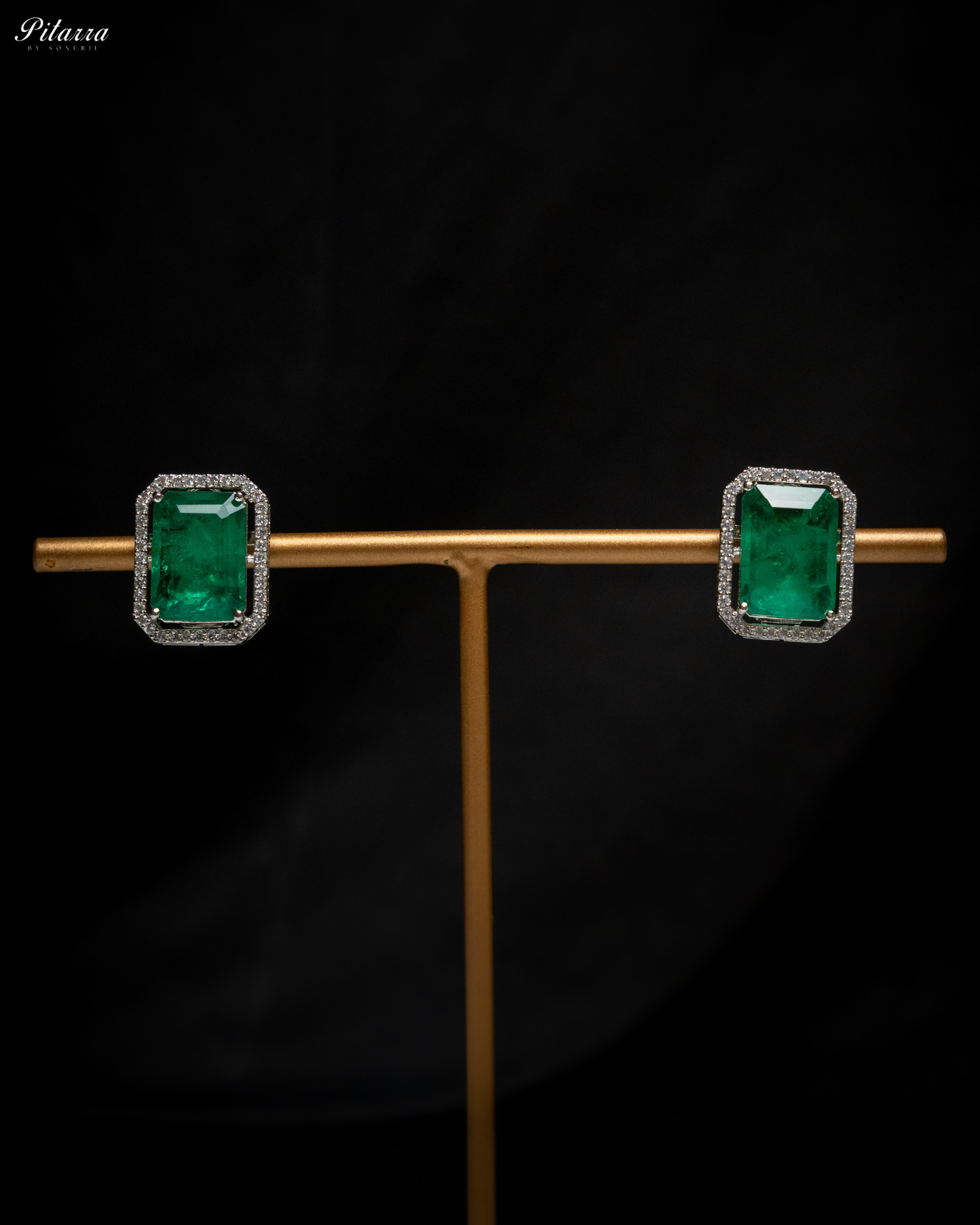 Semiprecious Green Doublet Choker Set_Earrings
