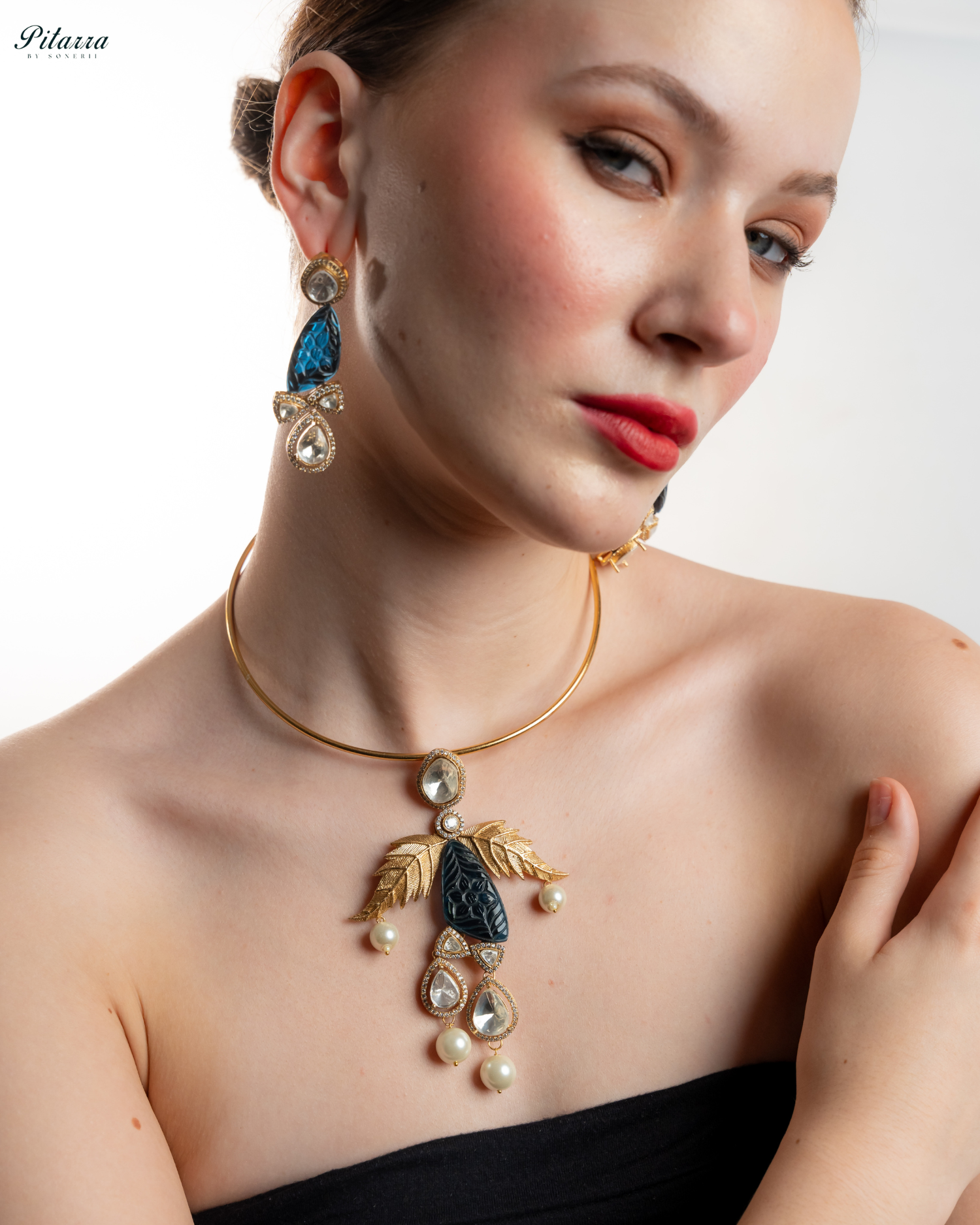Spring Leaf Silver Pendant Set_Right Angle