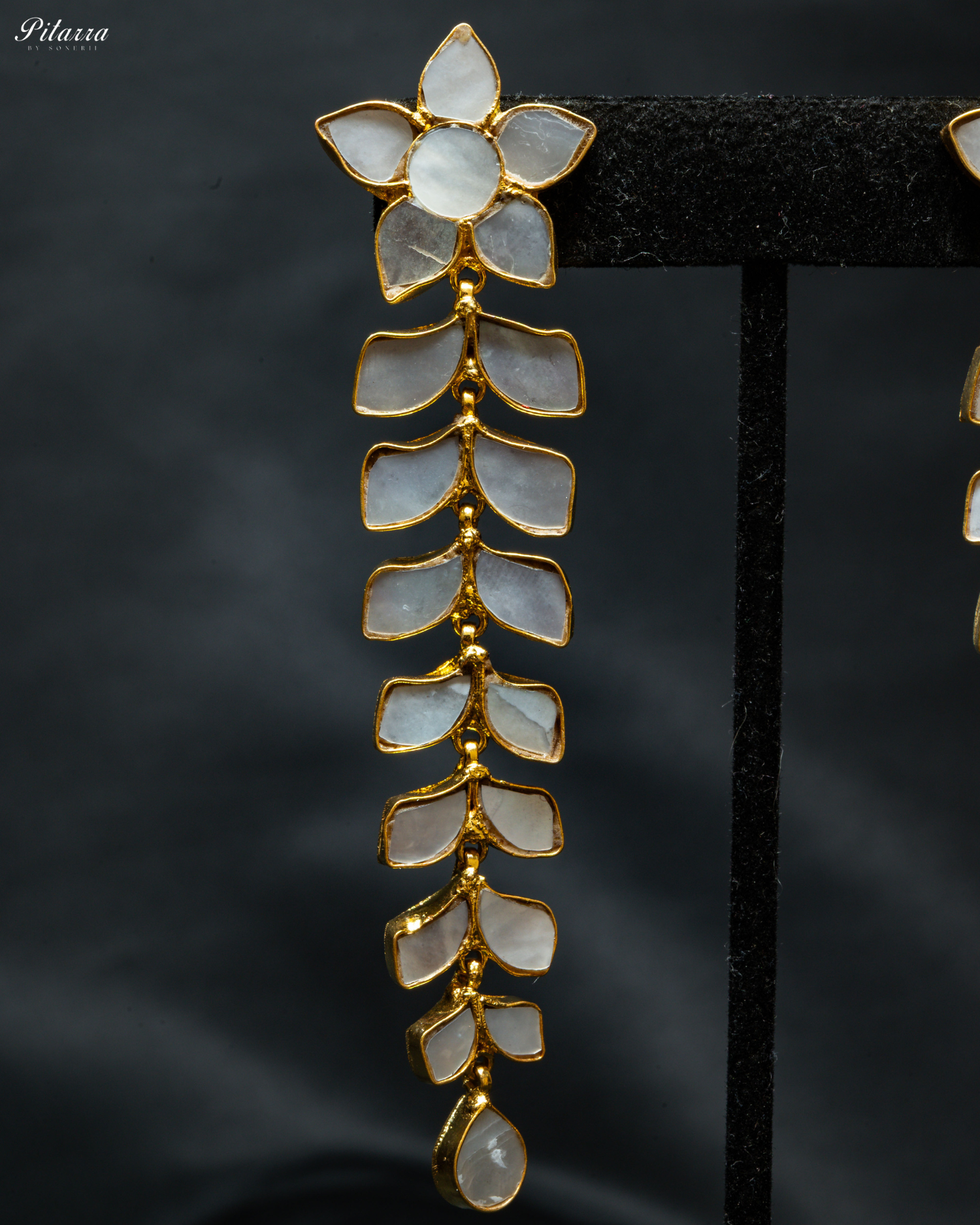 White Stone Kundan Long Earring Dangler_Zoom Angle