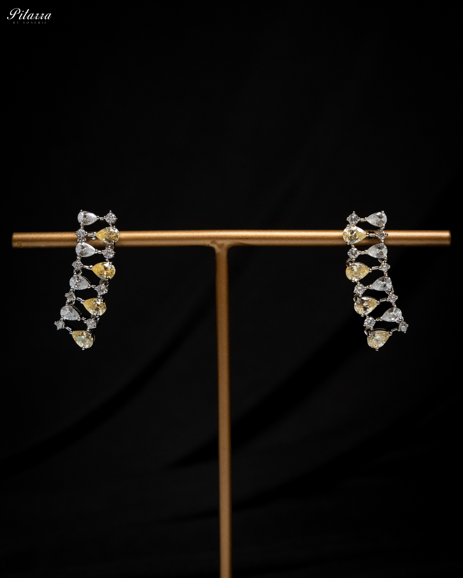 Yellow Drop CZ Necklace Set_Earrings