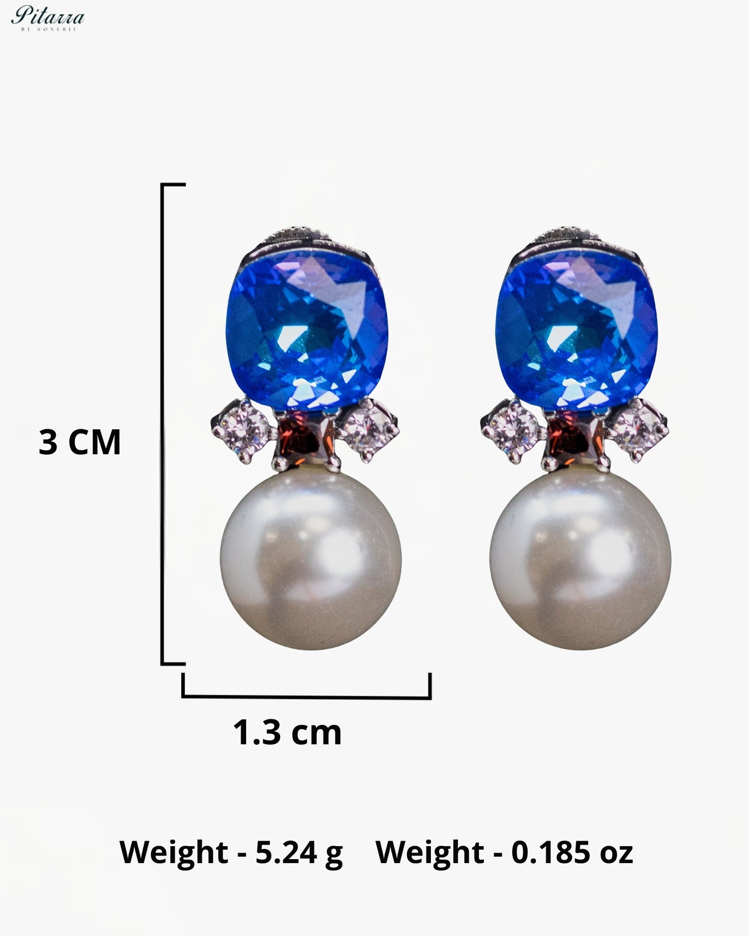 Azure Pearl Radiance Crystal Earrings
