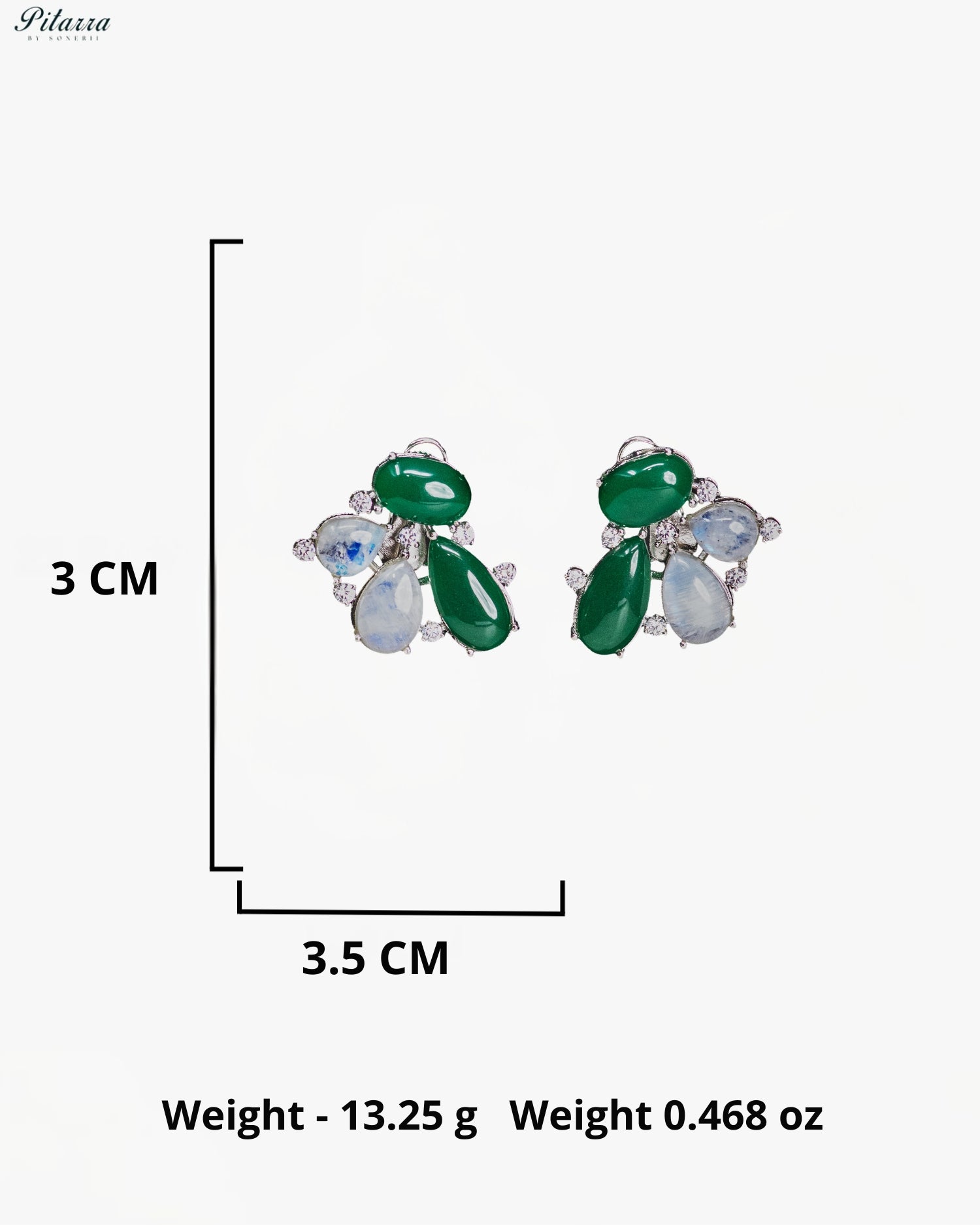 Green Stone Crystal Dangler Earrings