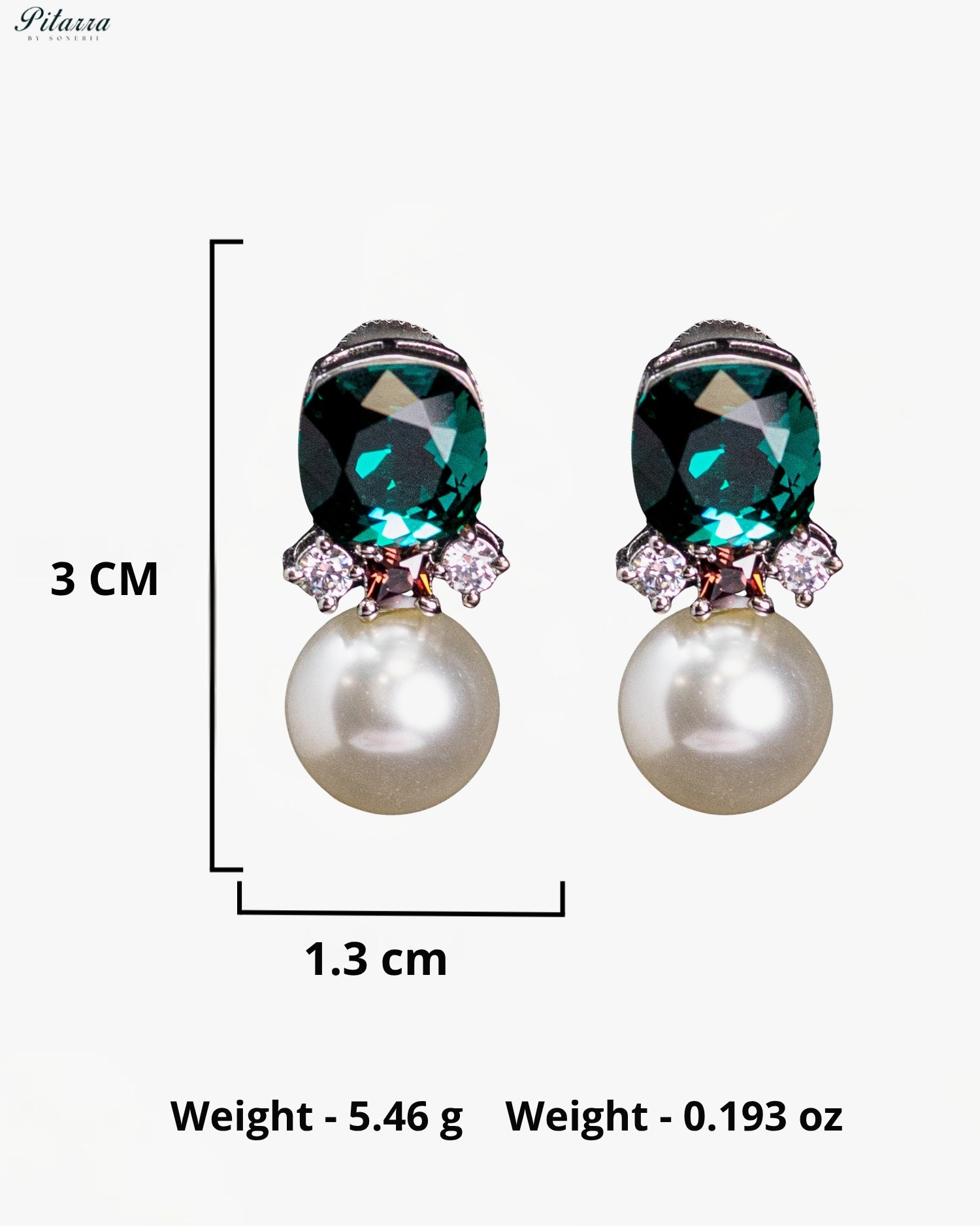 Emerald Pearl Radiance Crystal Earrings