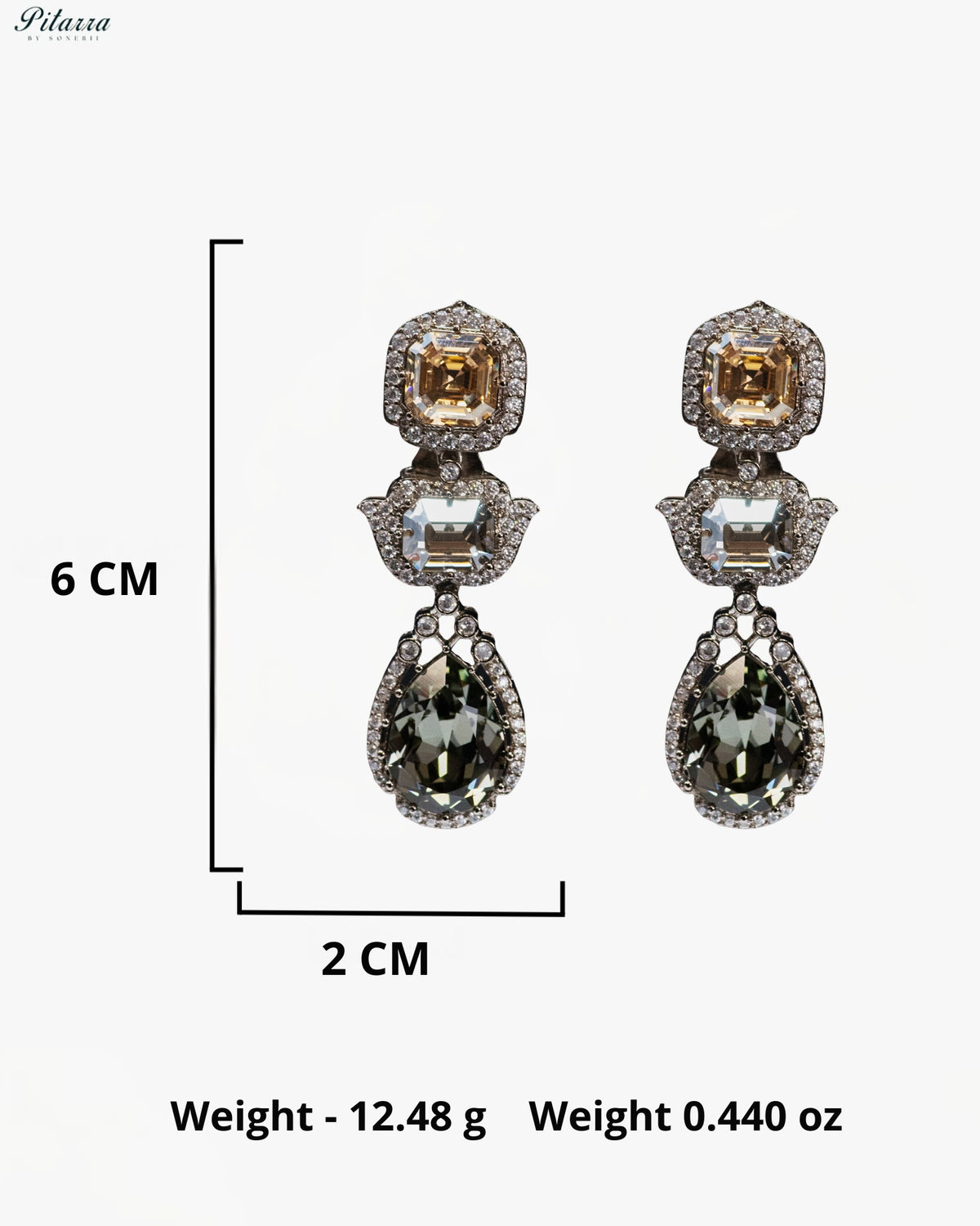 Ruby Multicolor Crystal Pendant Necklace Set