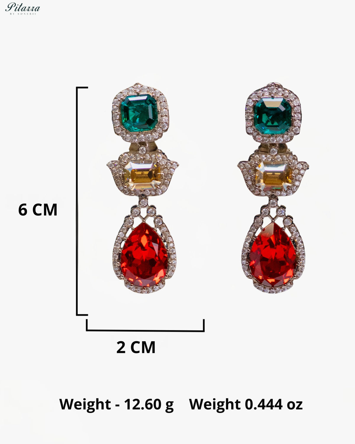Champagne Multicolor Crystal Pendant Necklace Set