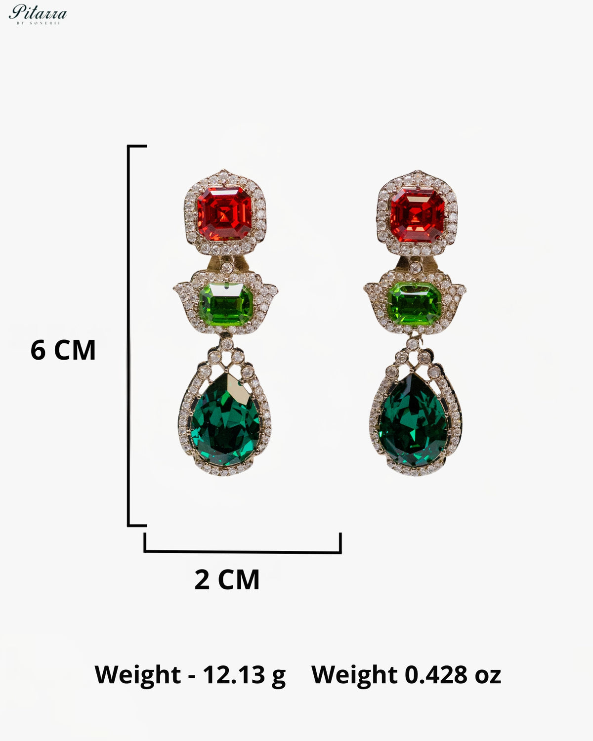Emerald Green Multicolor Crystal Pendant Necklace Set