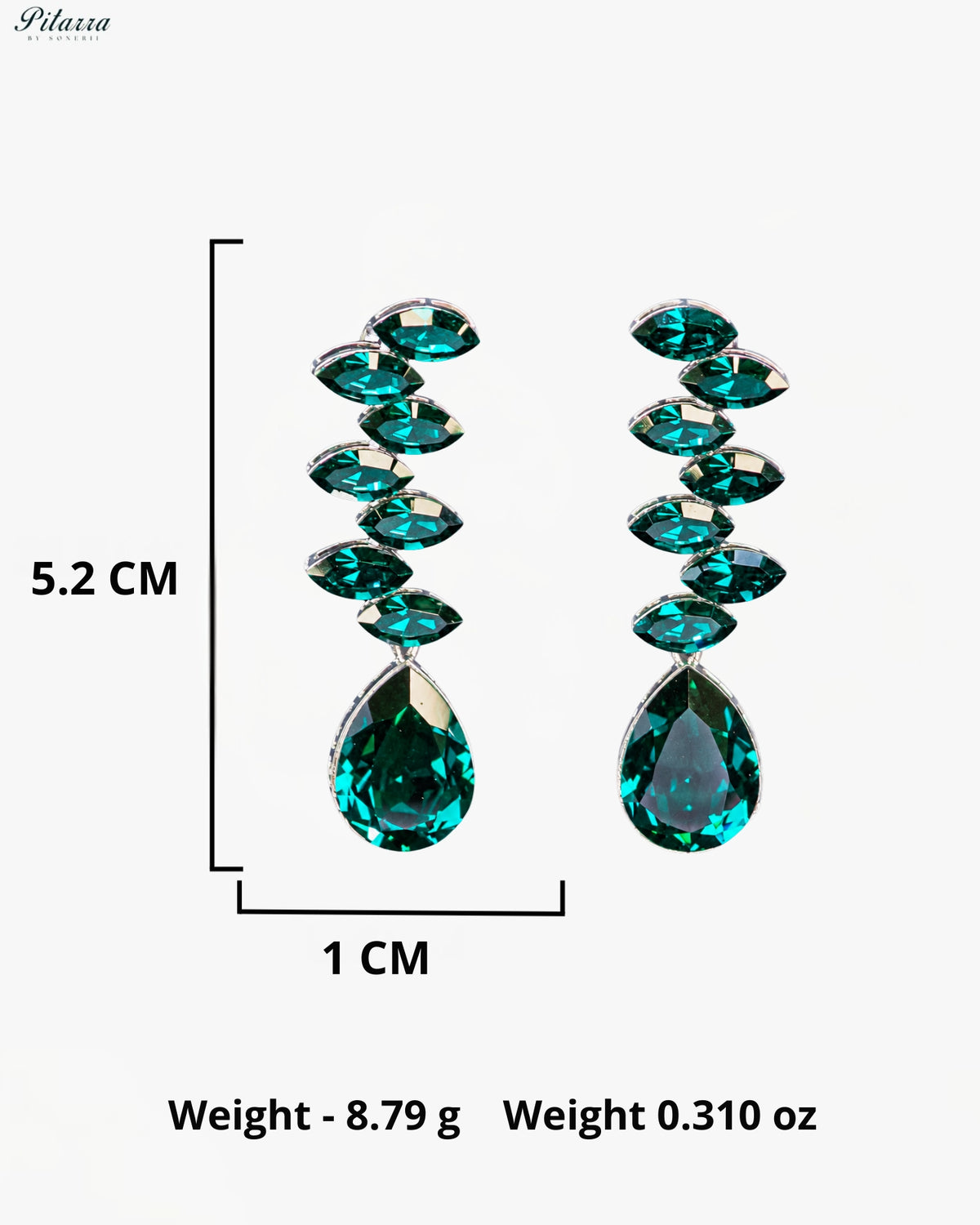 Blue Crystal Cascading Drop Earrings