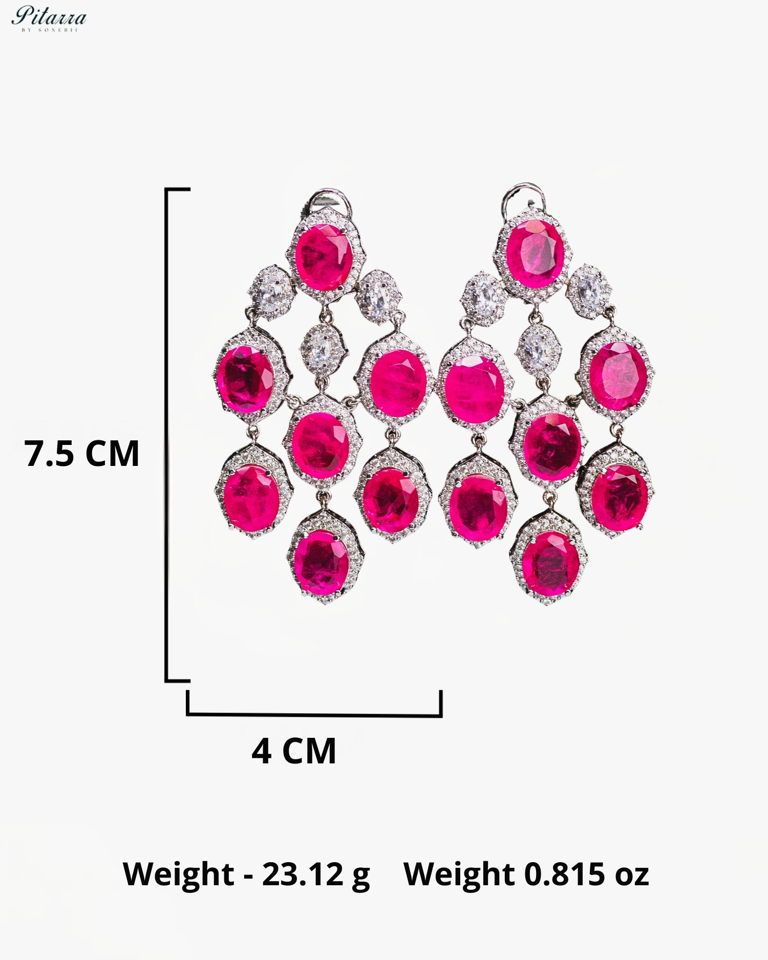 Pink Crystal Dangler Earrings