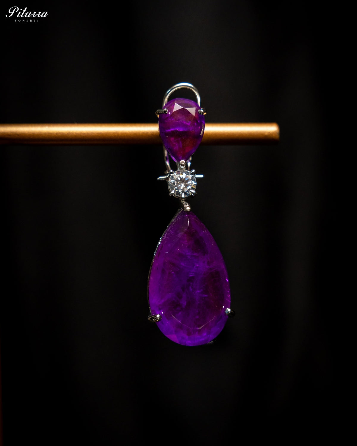 Amethyst Purple Crystal Statement Choker Necklace Set