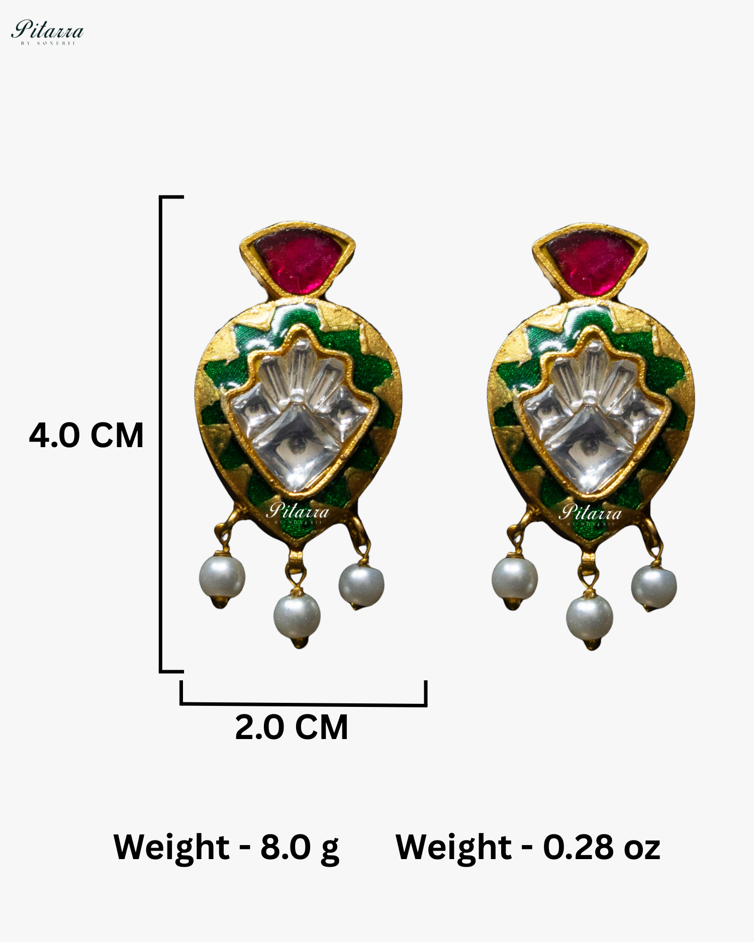 Green Drop Exclusive Meena Kundan Necklace Set