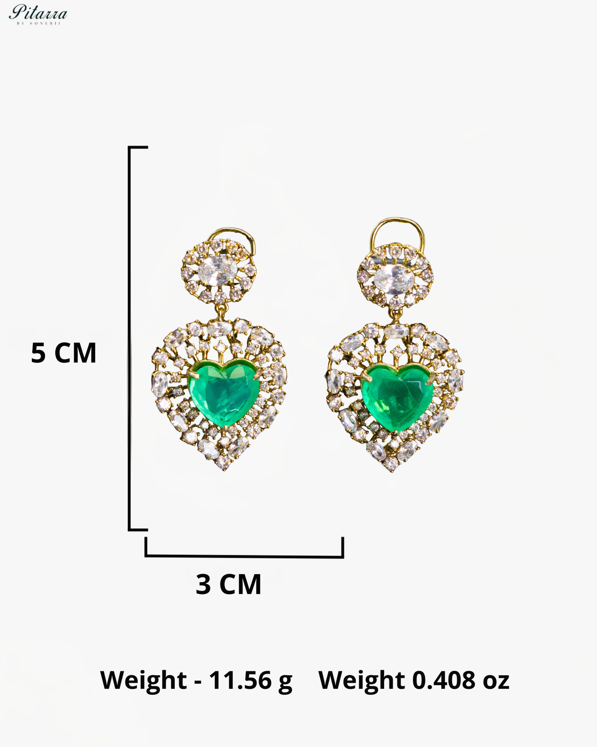 Emerald Green Kundan Heart Pendant Necklace Set