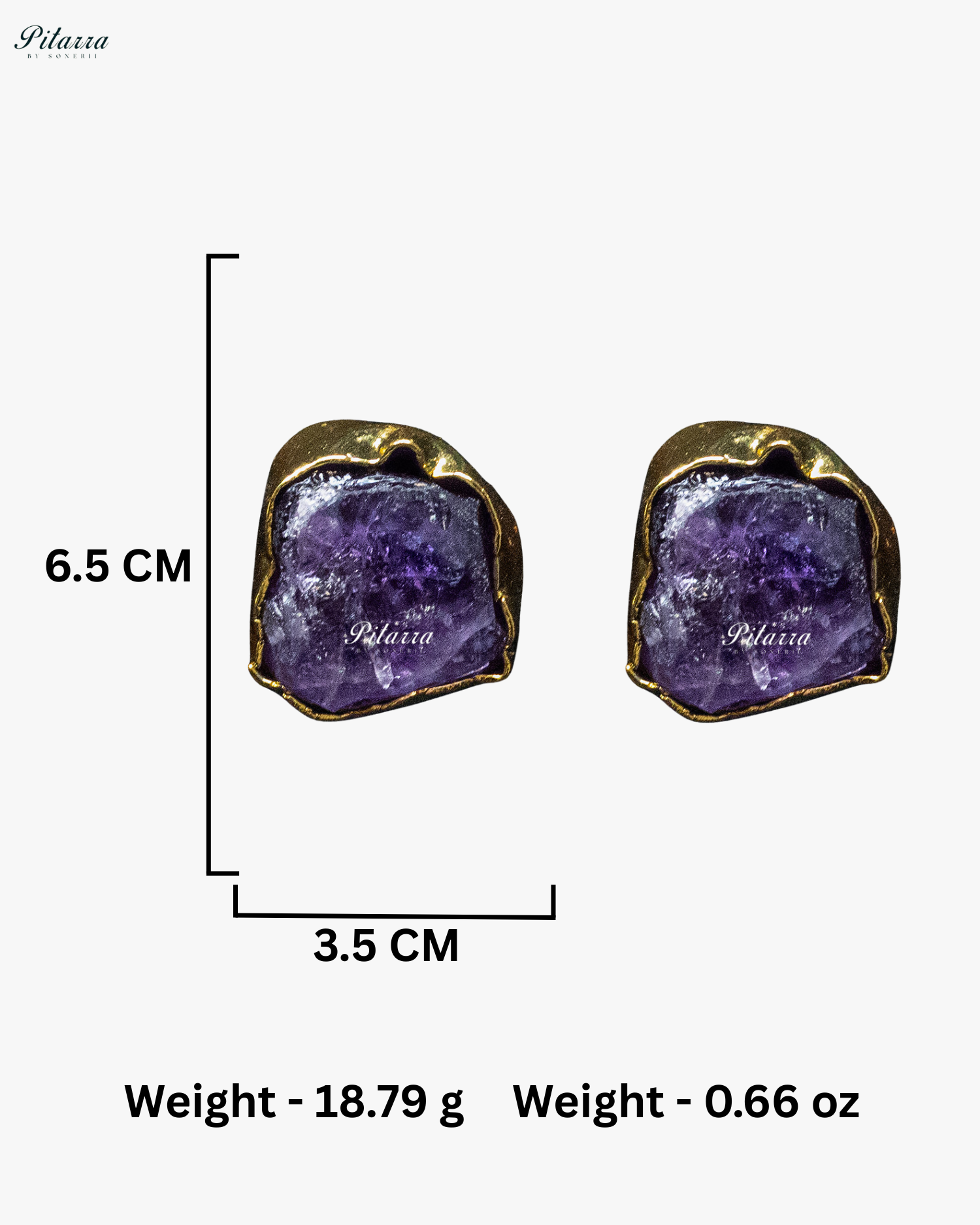 Gold Plated Purple Raw Stone Collar Pendant Set