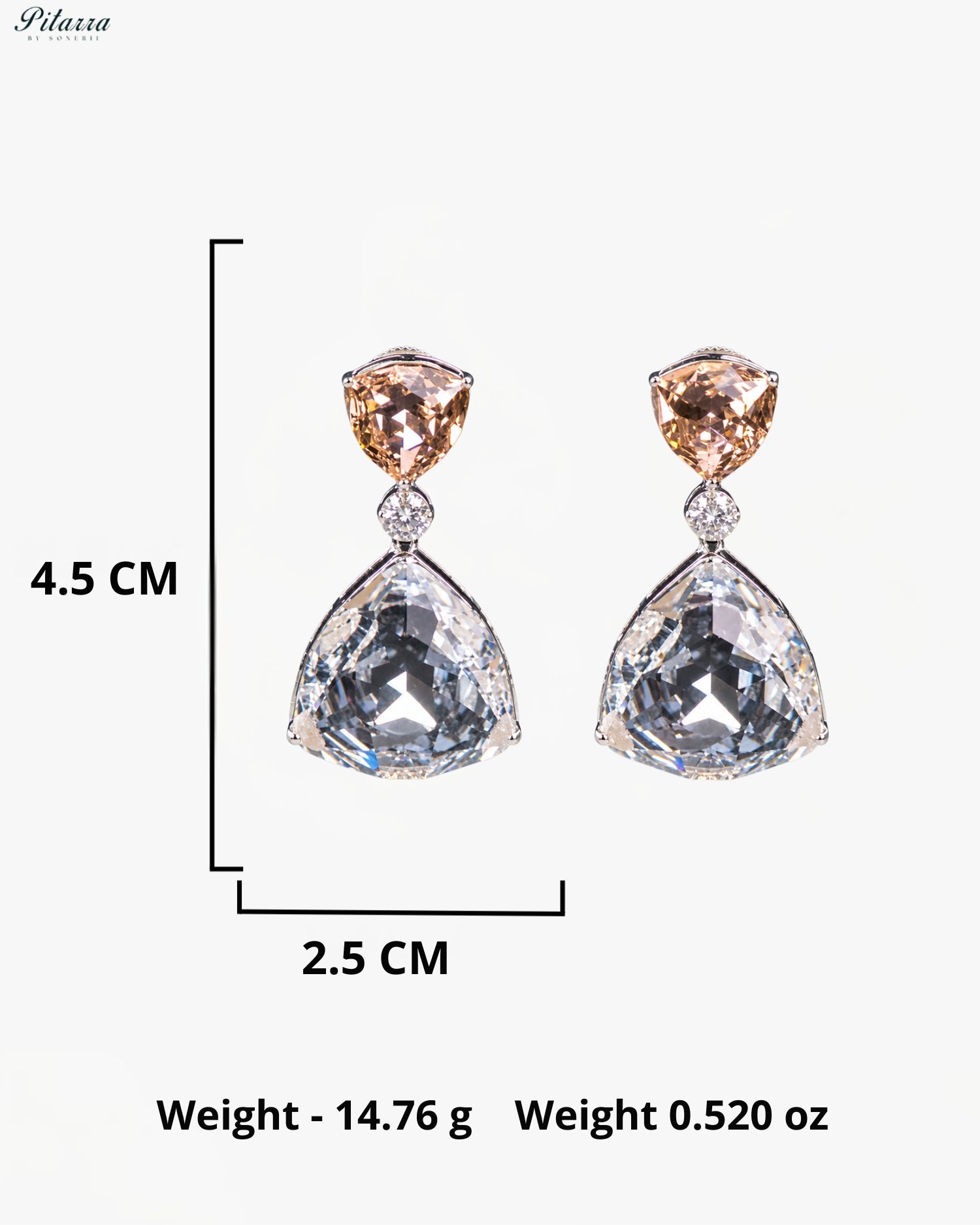Champagne Crystal Statement Drop Earrings