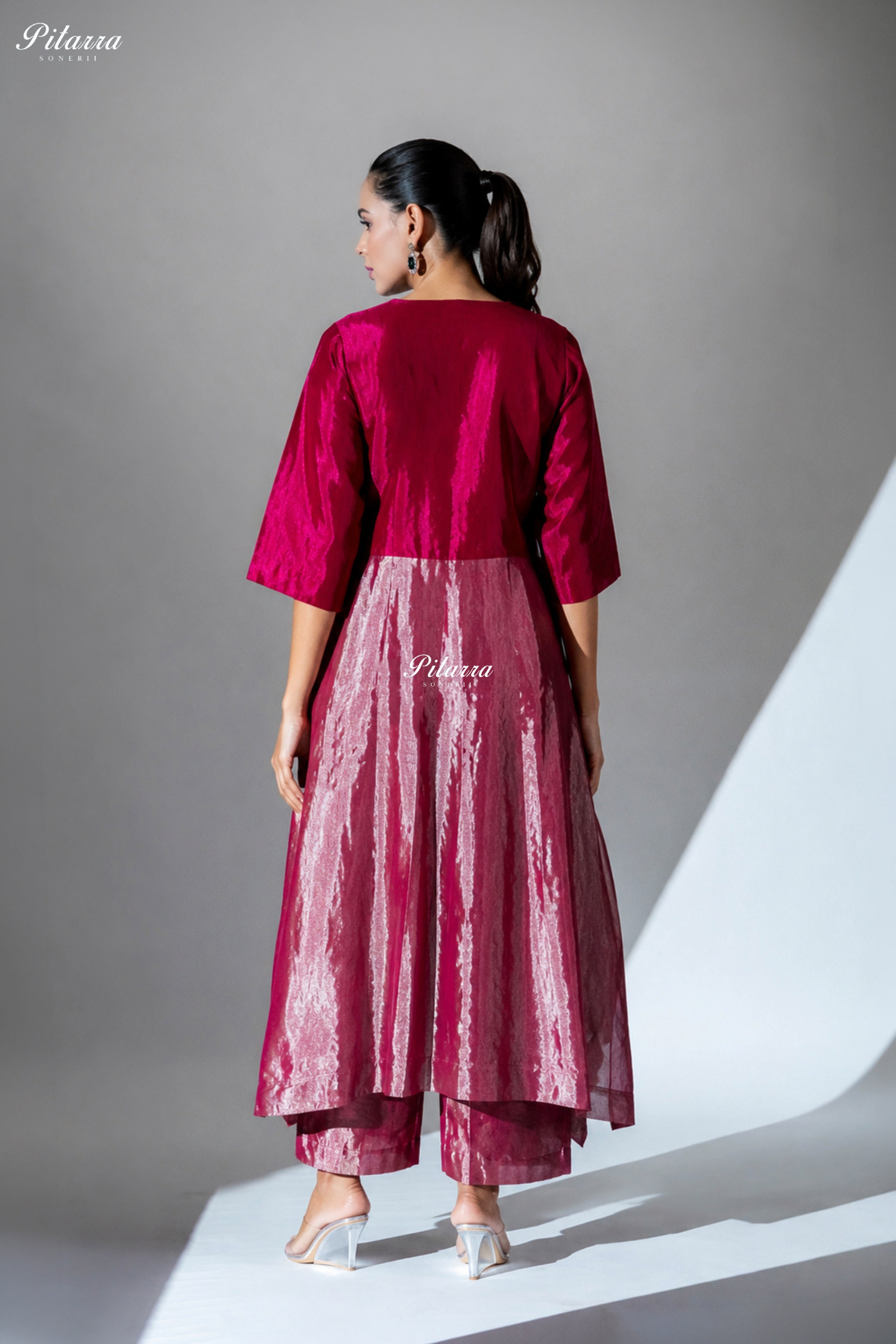 Raspberry Pink Metallic Kurta Set