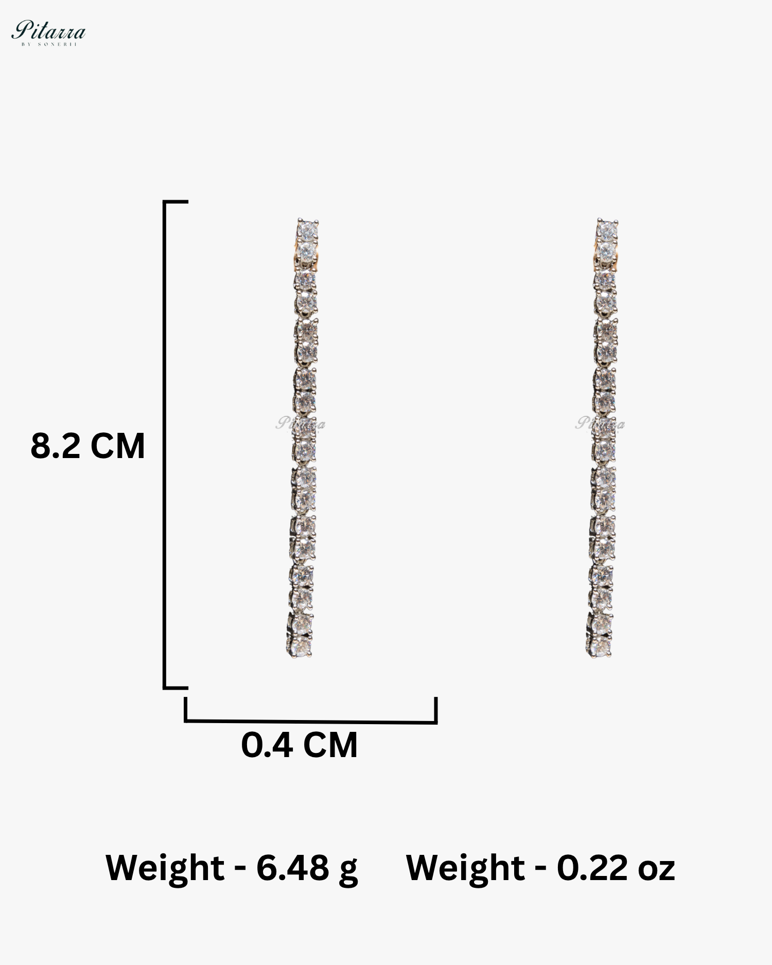 Long Cubic Zirconia Linear Drop Earrings