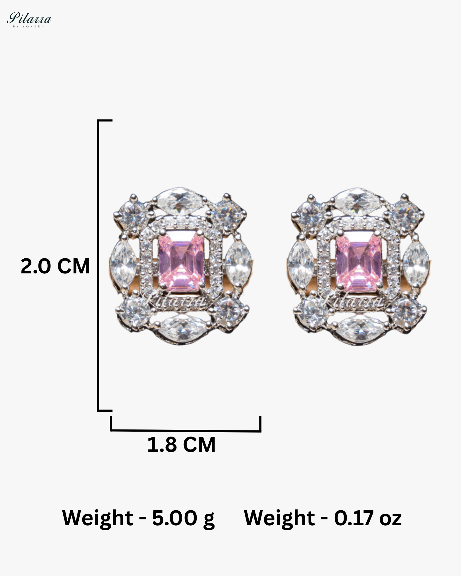 Pink Stone Silver Plated CZ Necklace Set