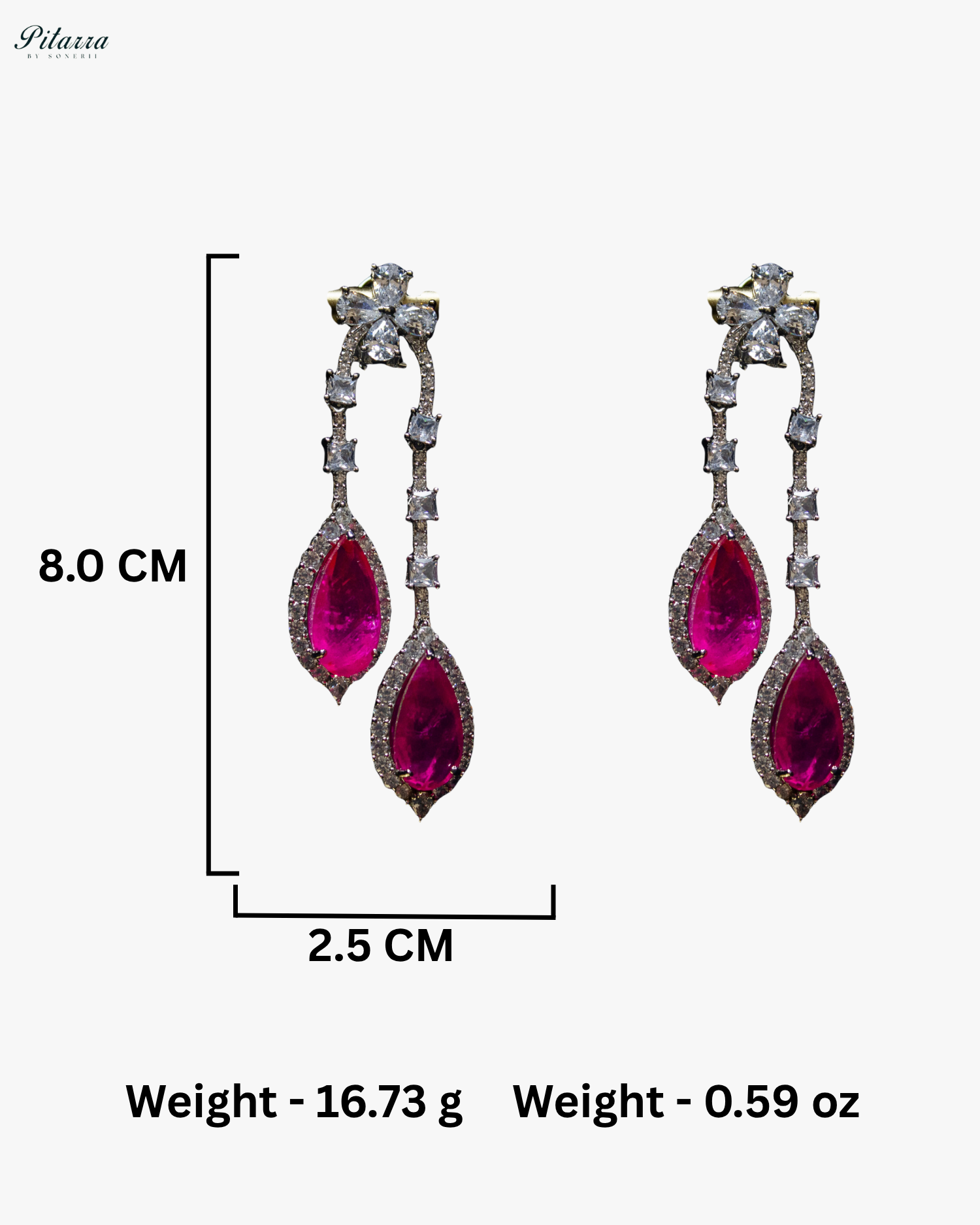 Pitarra Pink and Silver Dangler Earrings