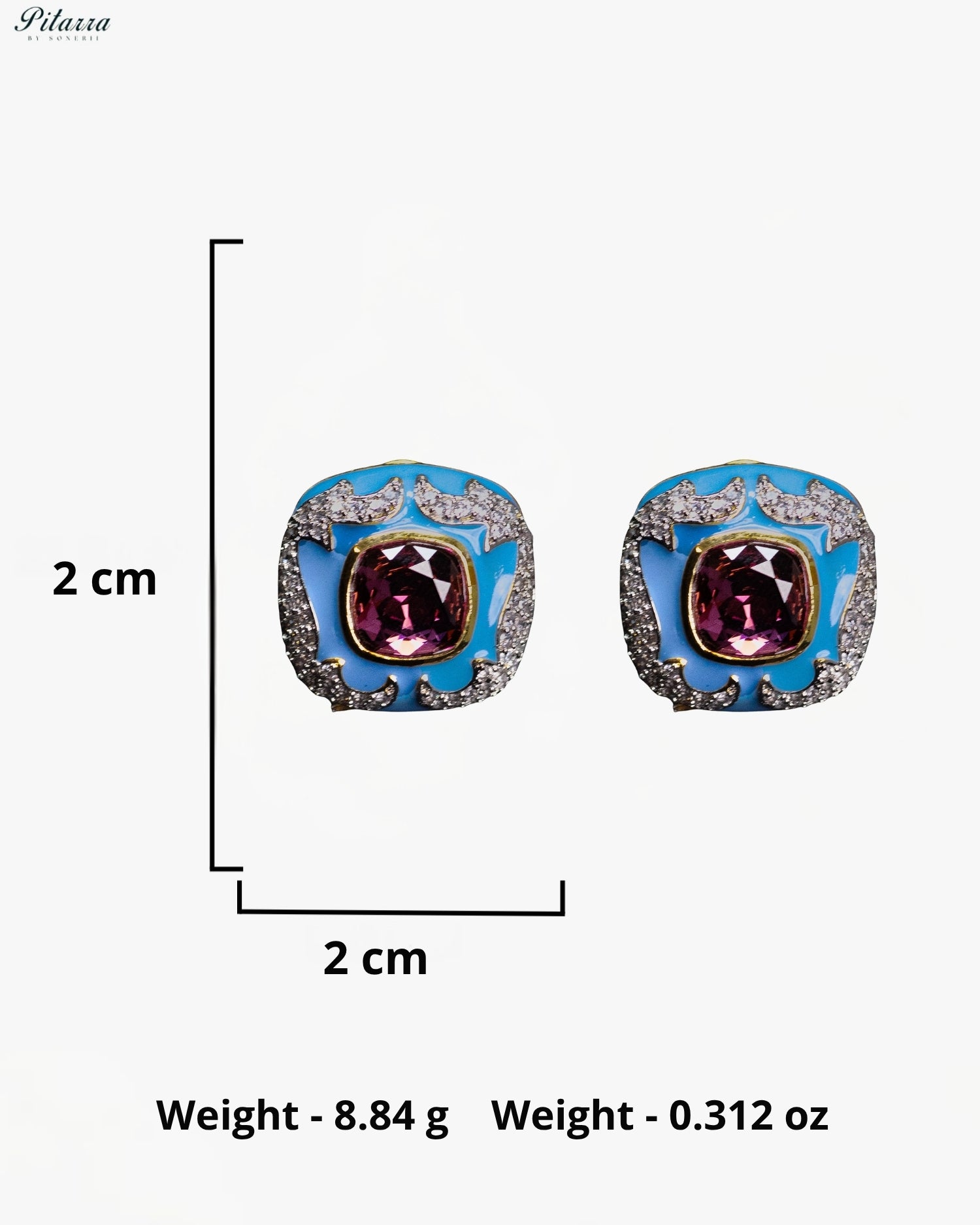 Sky Garnet Crystal Statement Earrings