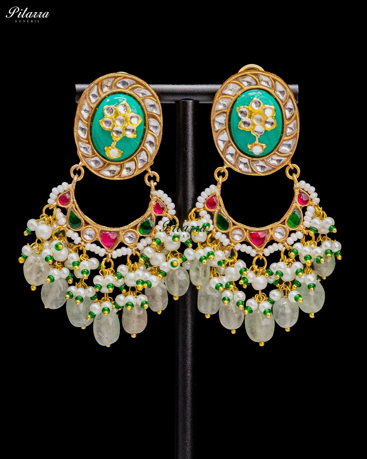 Multicolor Pearl Kundan Necklace Set