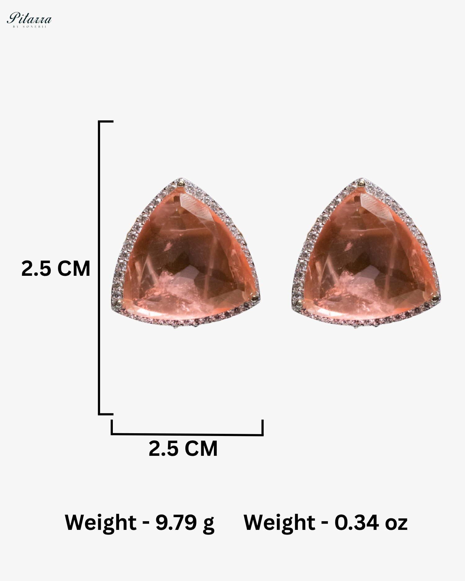 Peachy Pink Colored Stone CZ Earrings