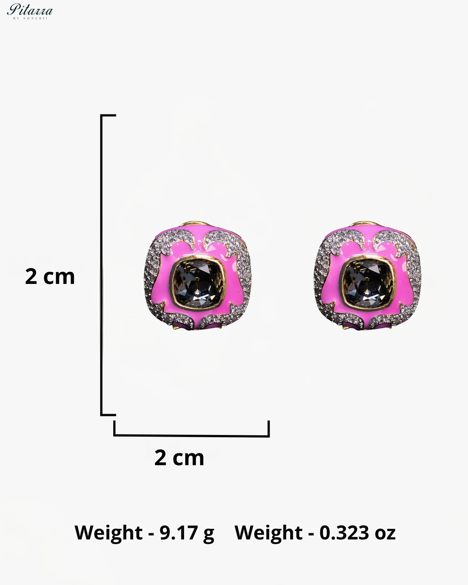 Pink Onyx Crystal Statement Earrings
