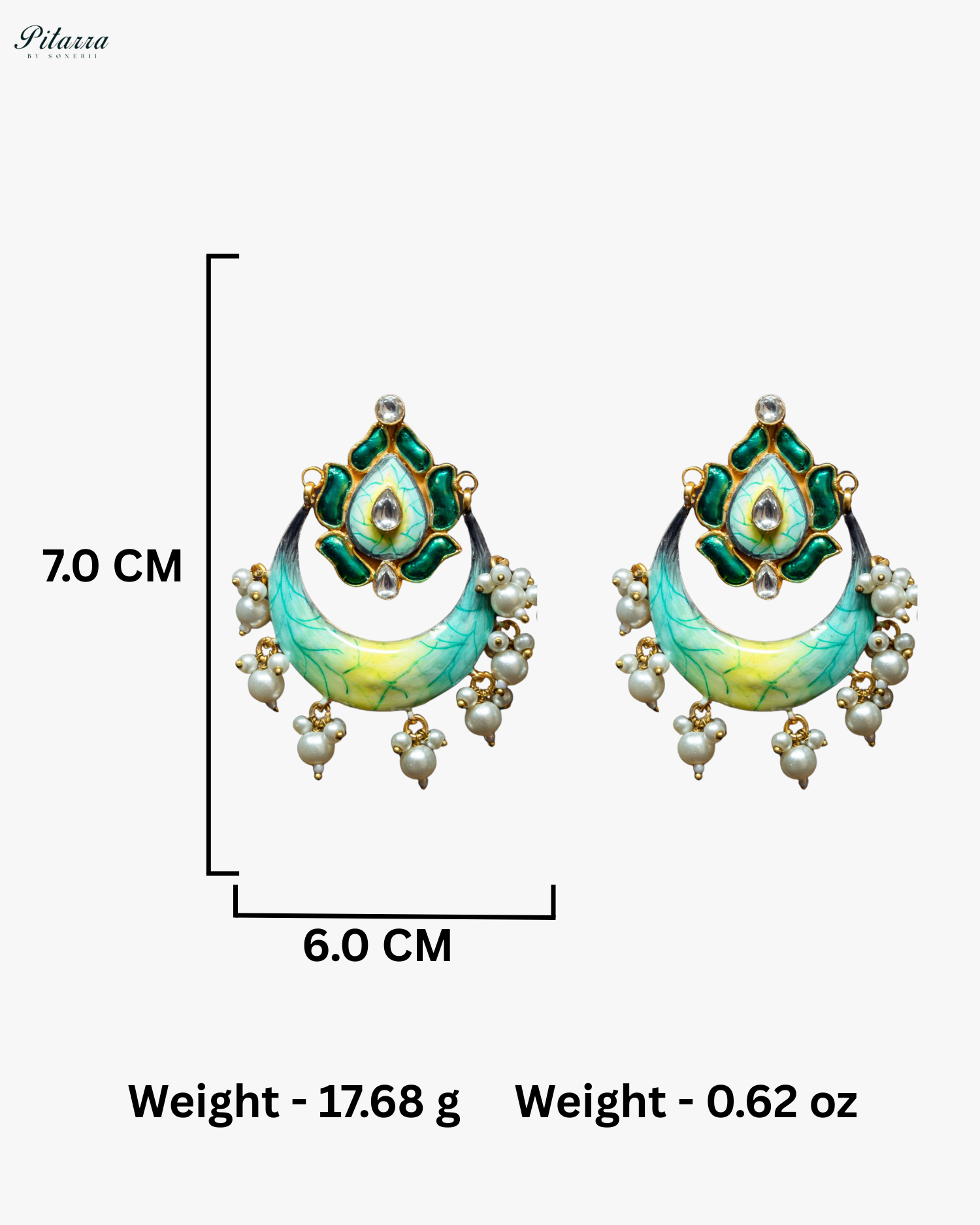 Antique Green Meenakari Kundan Earrings