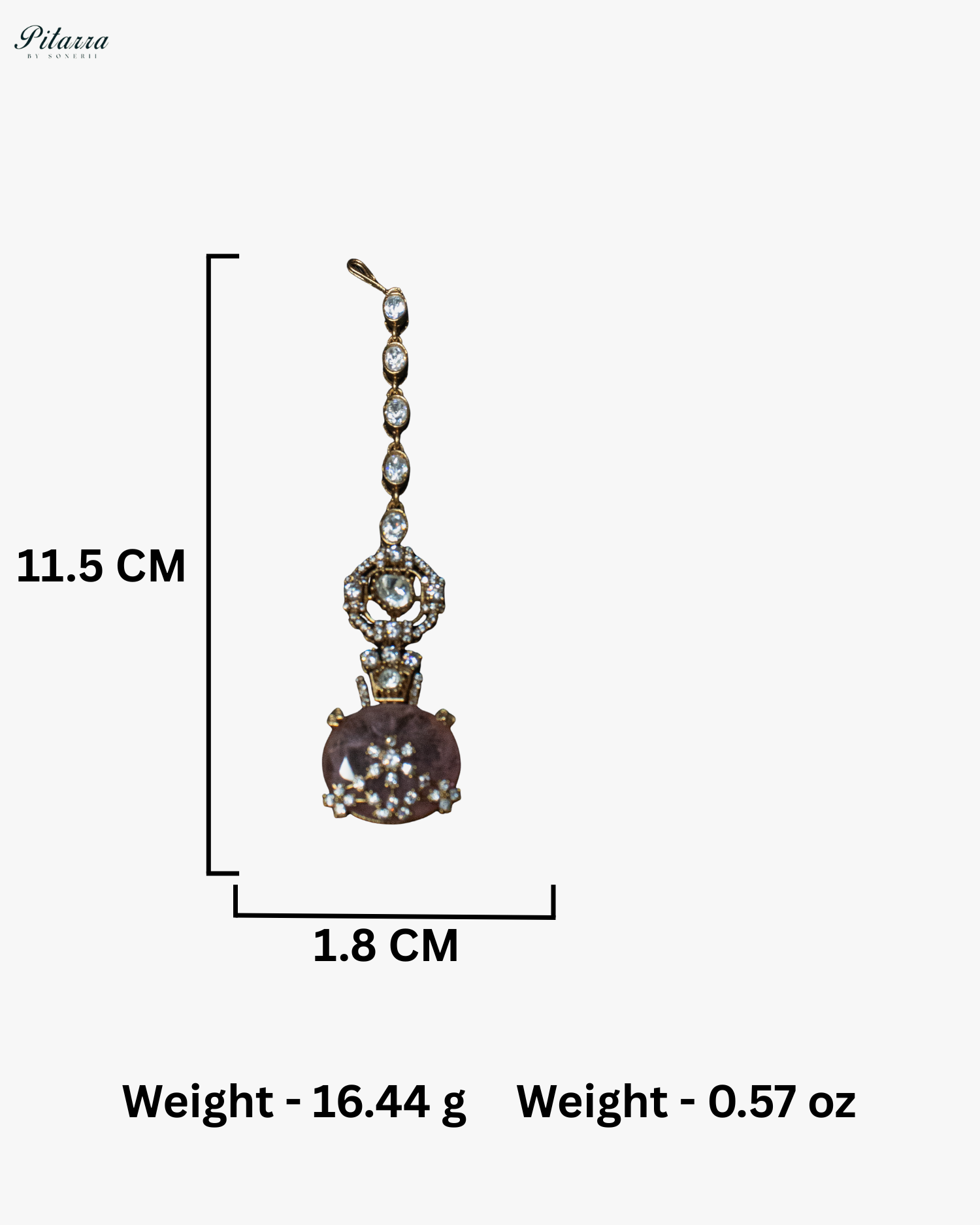 Peach Big Stone Victorian Polki Kundan Necklace Set