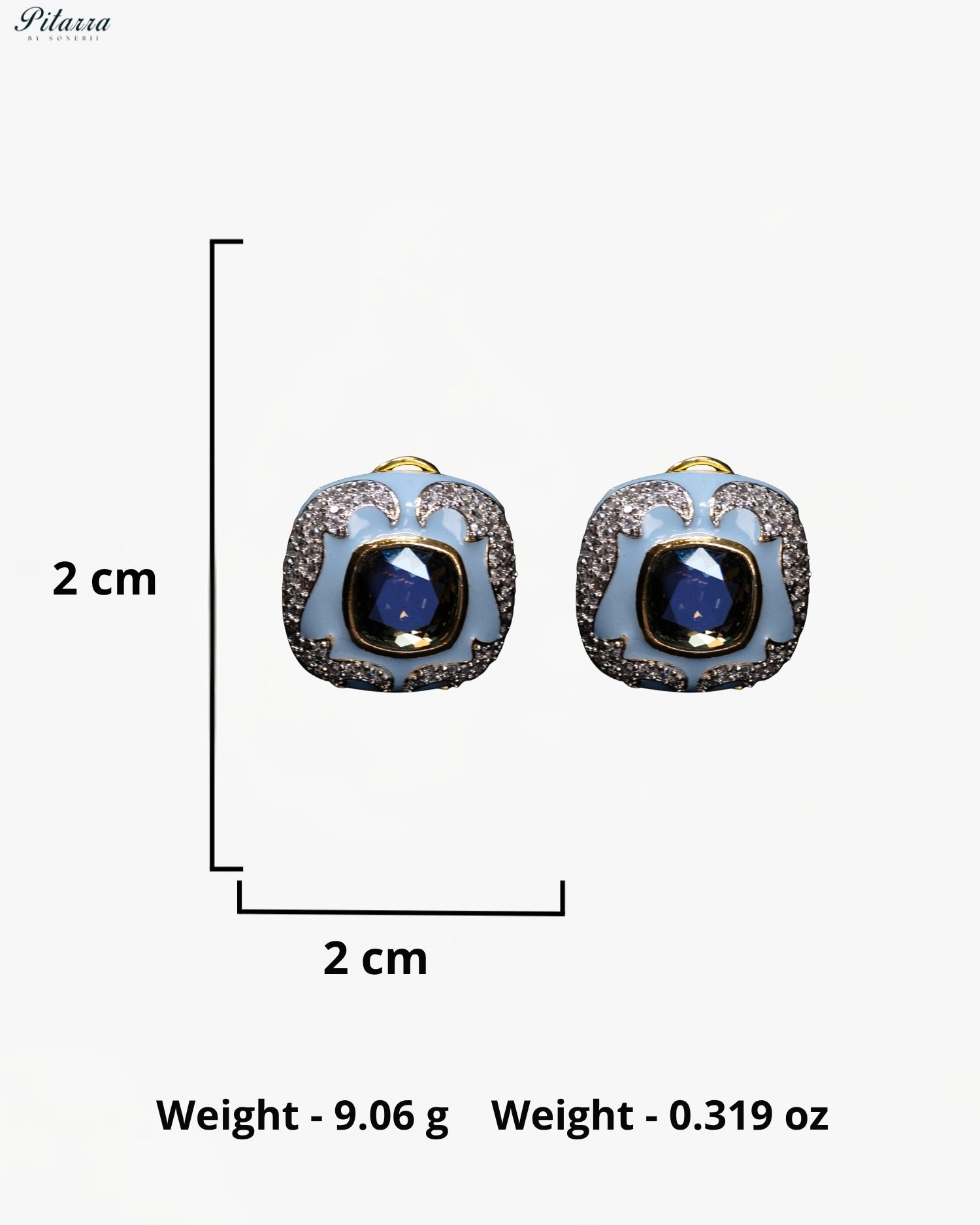 Ice Blue Sapphire Crystal Statement Earrings