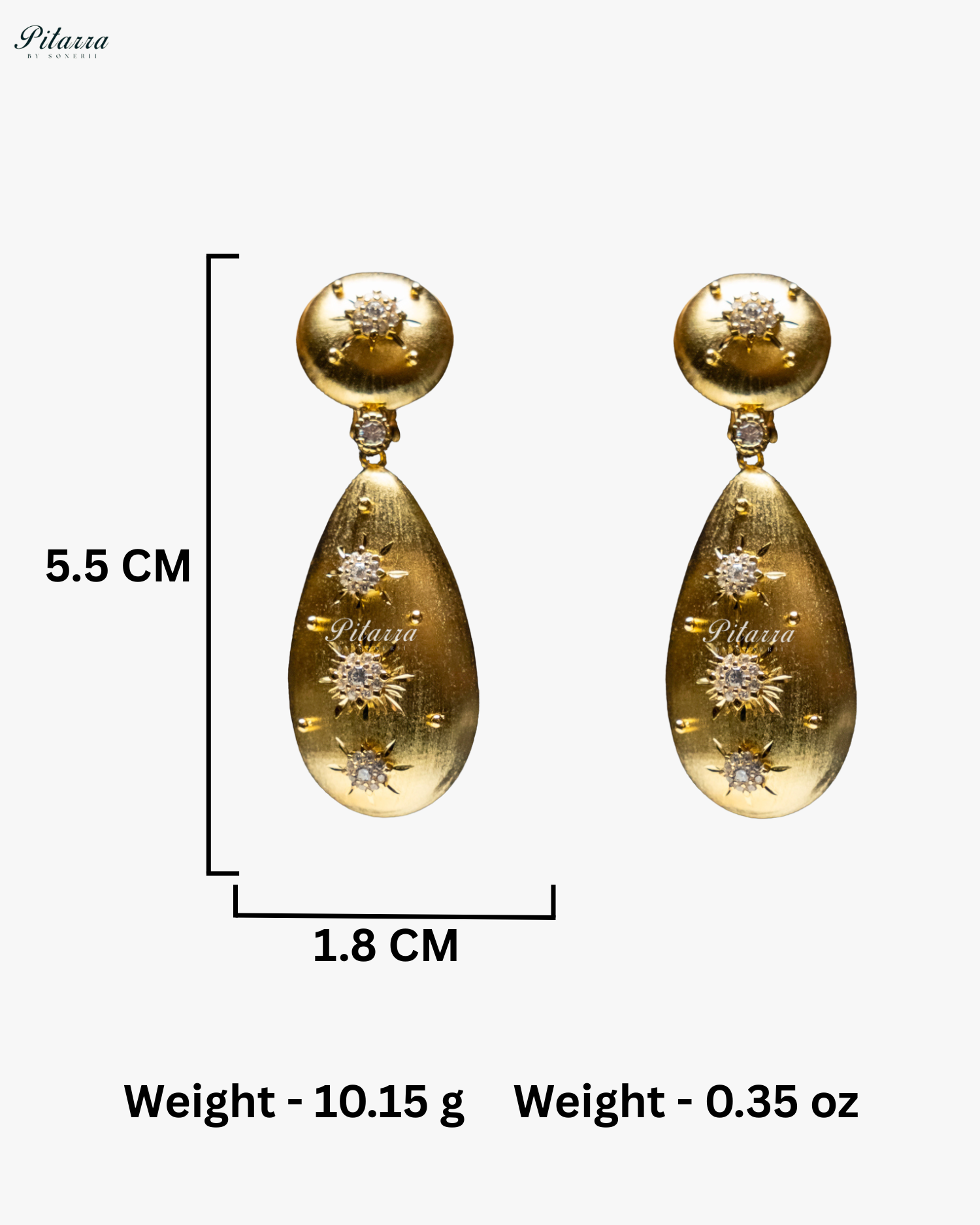 Star Motifs Textured Golden 92.5 Silver Dangler Earrings