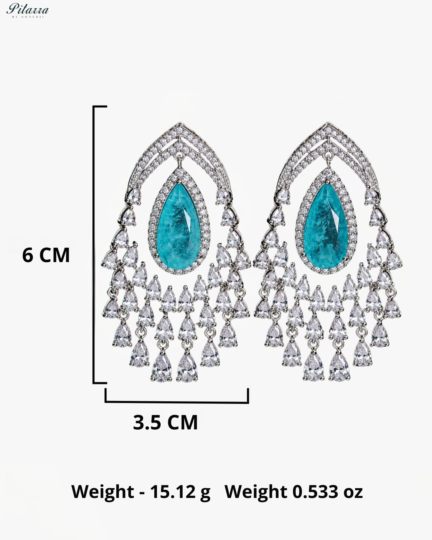 Sky Blue Crystal Chandelier Drop Earrings
