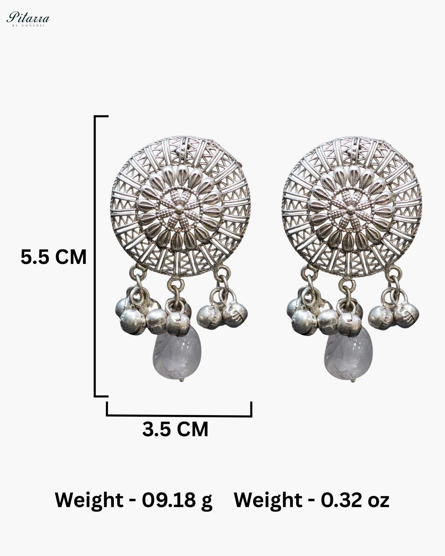 Mauve Stone White Pearl Antique Long Silver Look Alike Necklace Set