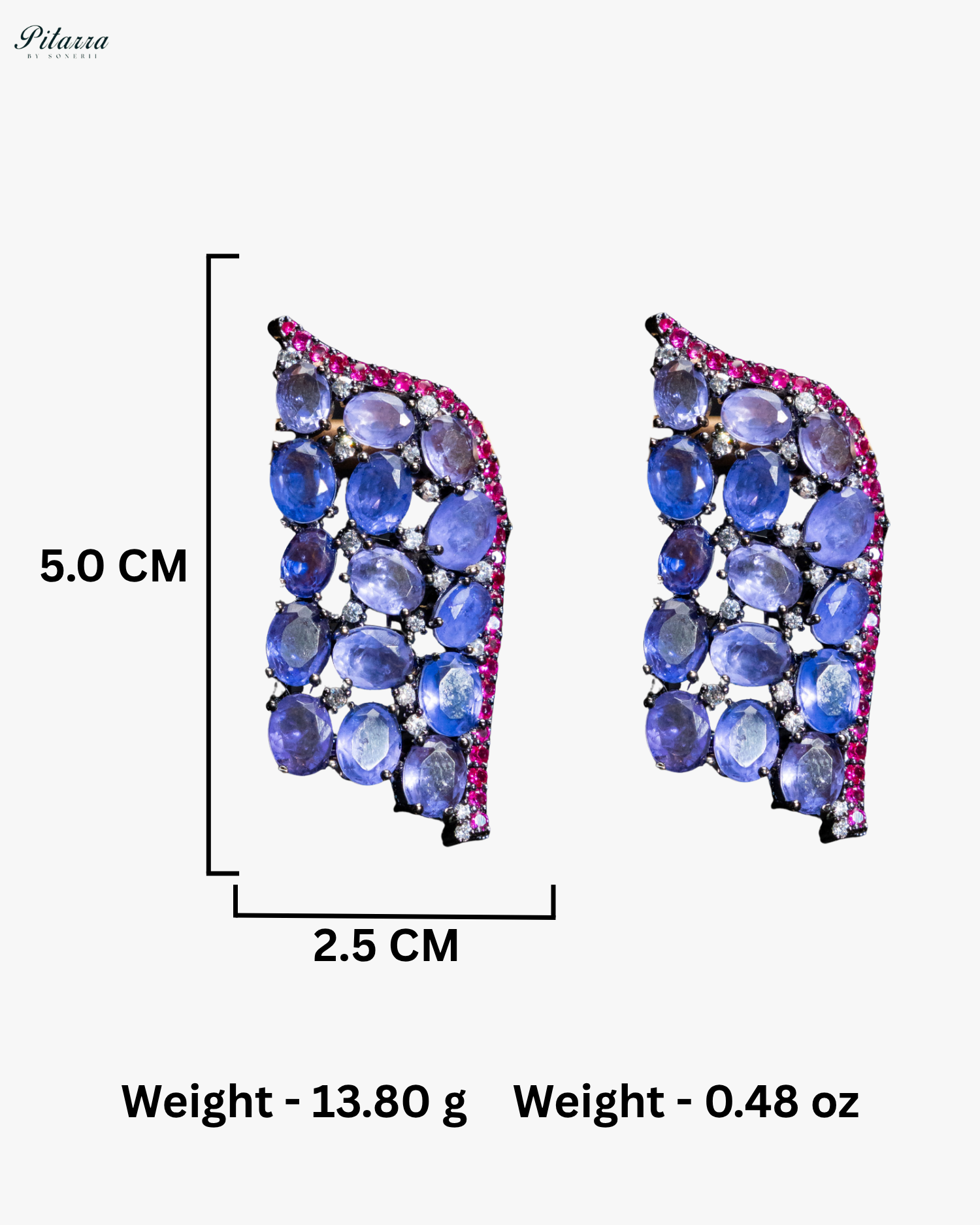 Blue Crystal CZ Stud Earrings
