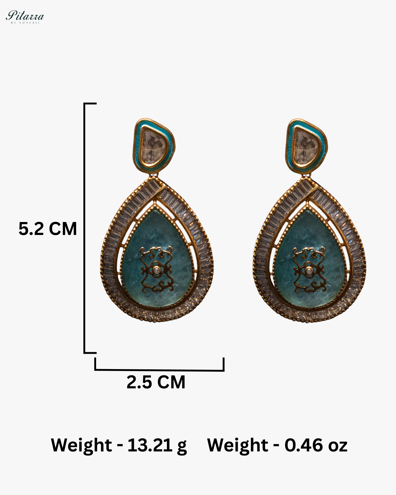 Big Sky Blue Teardrop Gold Plated Kundan Necklace Set