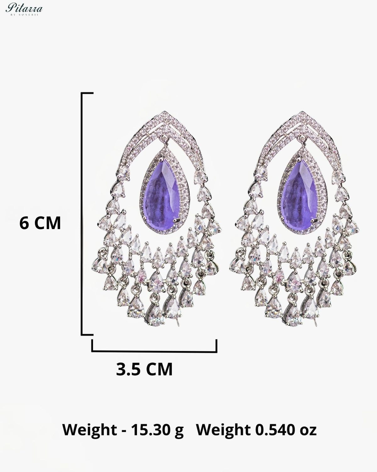 Periwinkle color Crystal Chandelier Drop Earrings