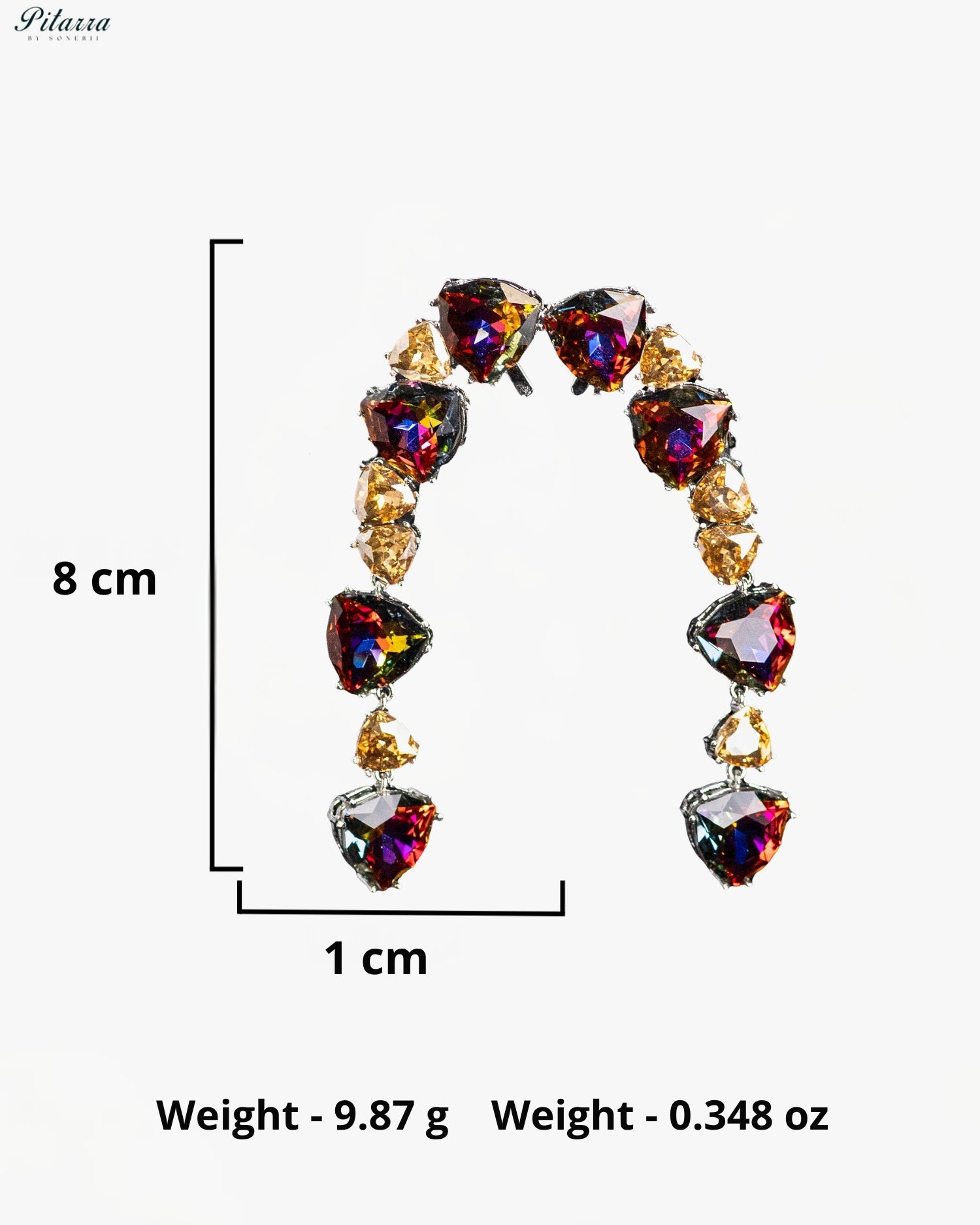 Multicolor Crystal Cascading Drop Earrings