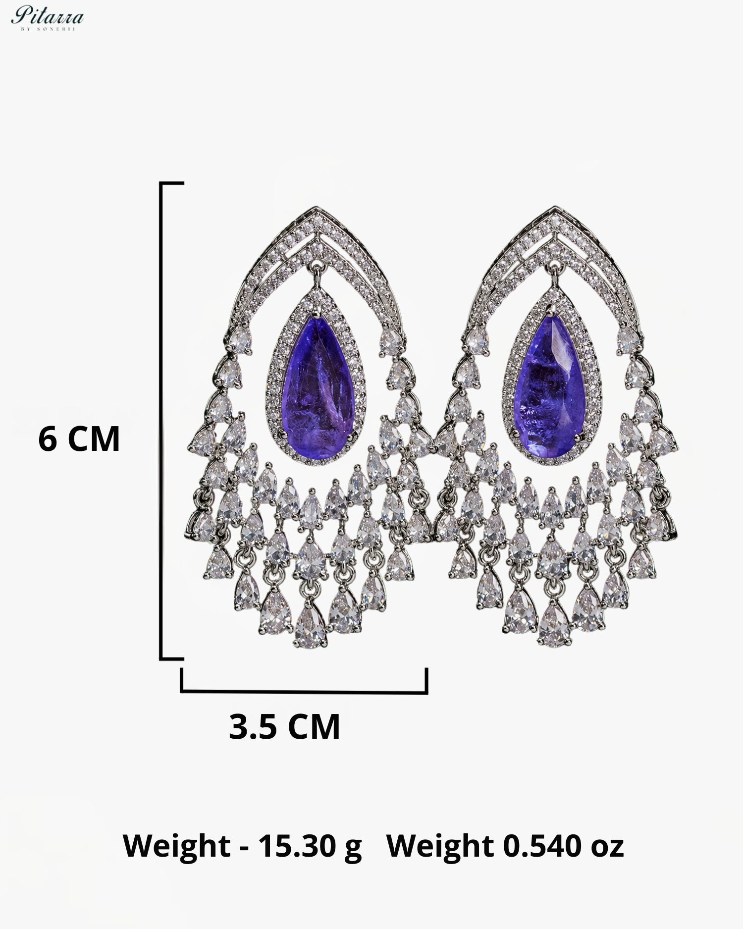 Royal Purple Crystal Chandelier Drop Earrings