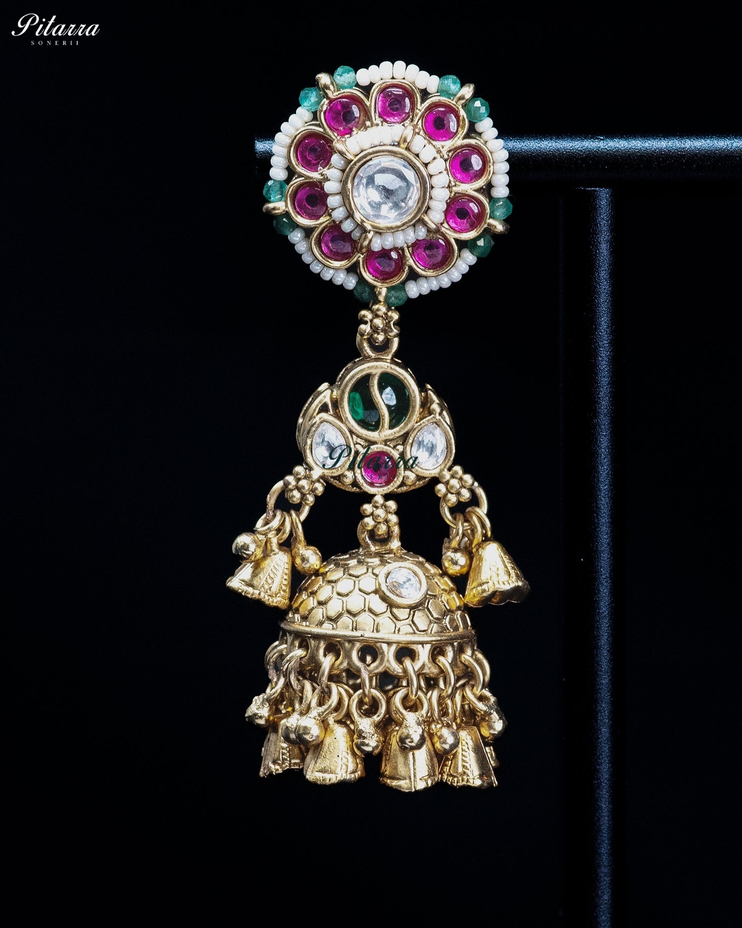 Multicolor Pearl Jhumka Necklace Set