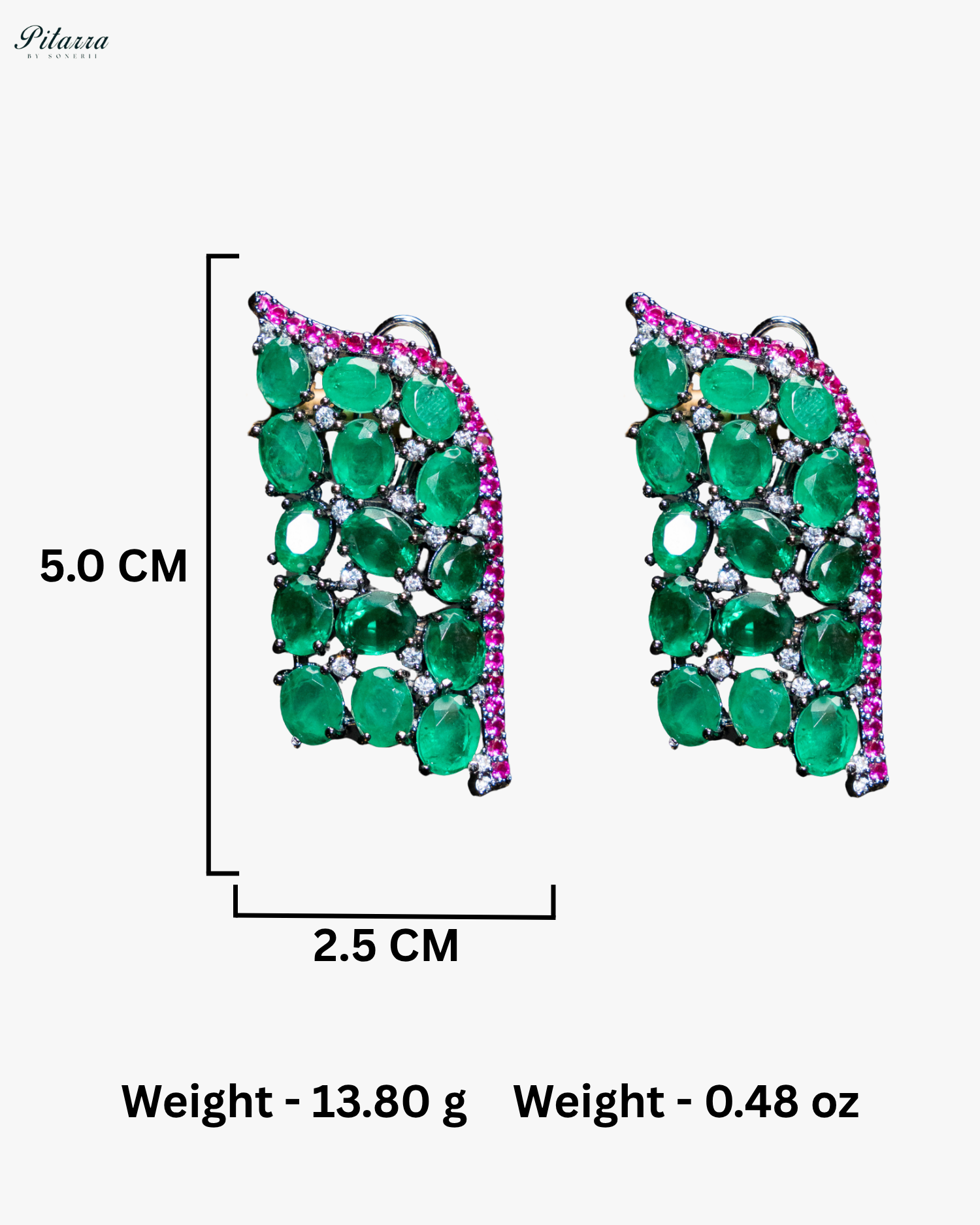 Green Crystal CZ Stud Earrings
